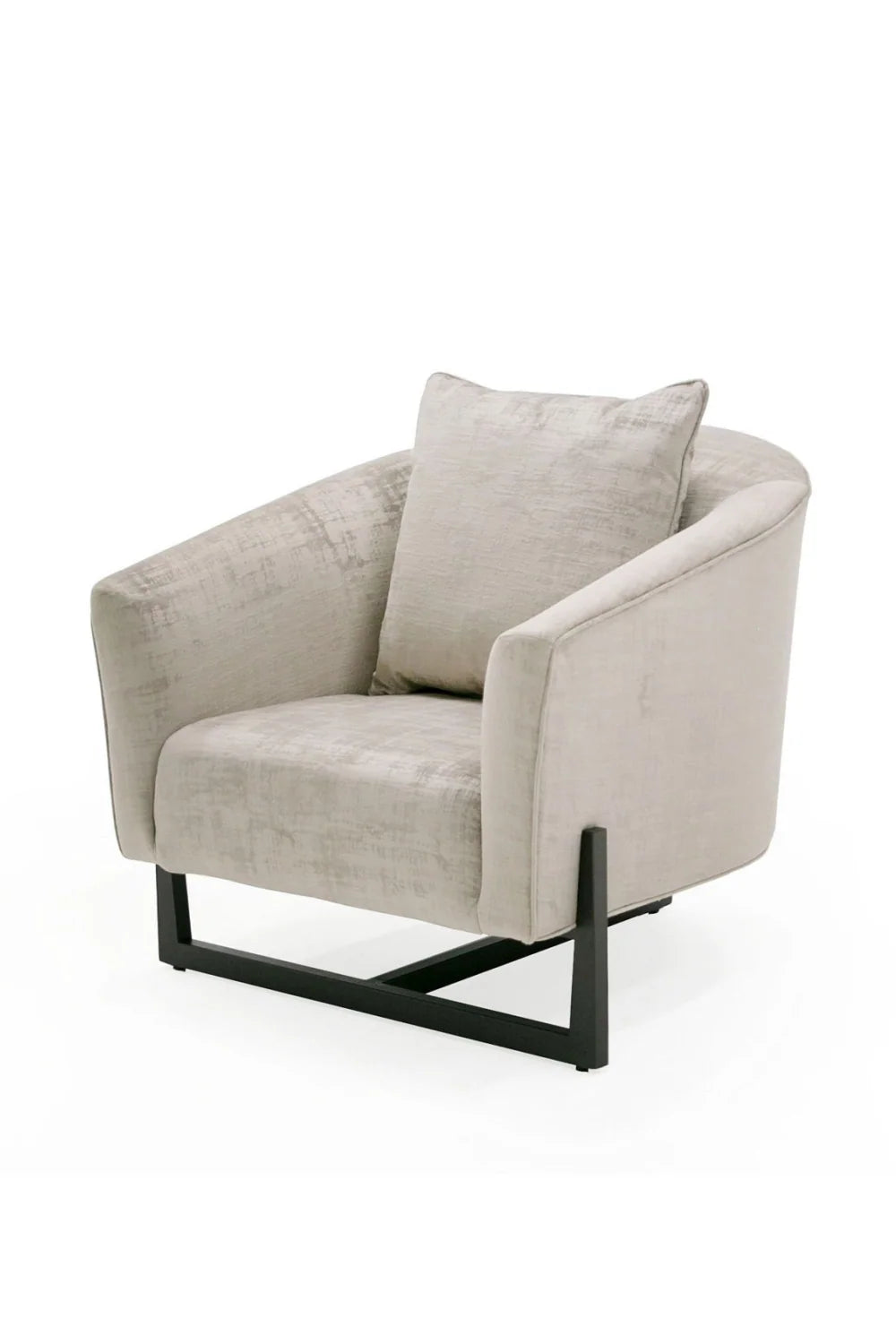 Luxury Curved Gray Accent Lounge Chair Modern Italian Style for Villa