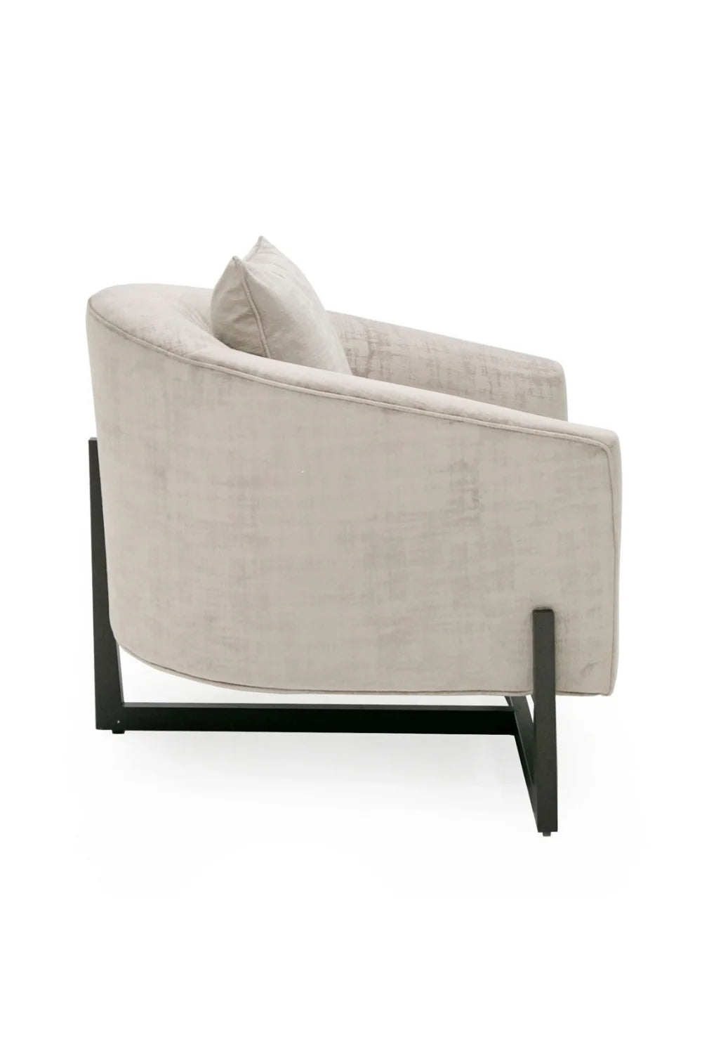 Luxury Curved Gray Accent Lounge Chair Modern Italian Style for Villa