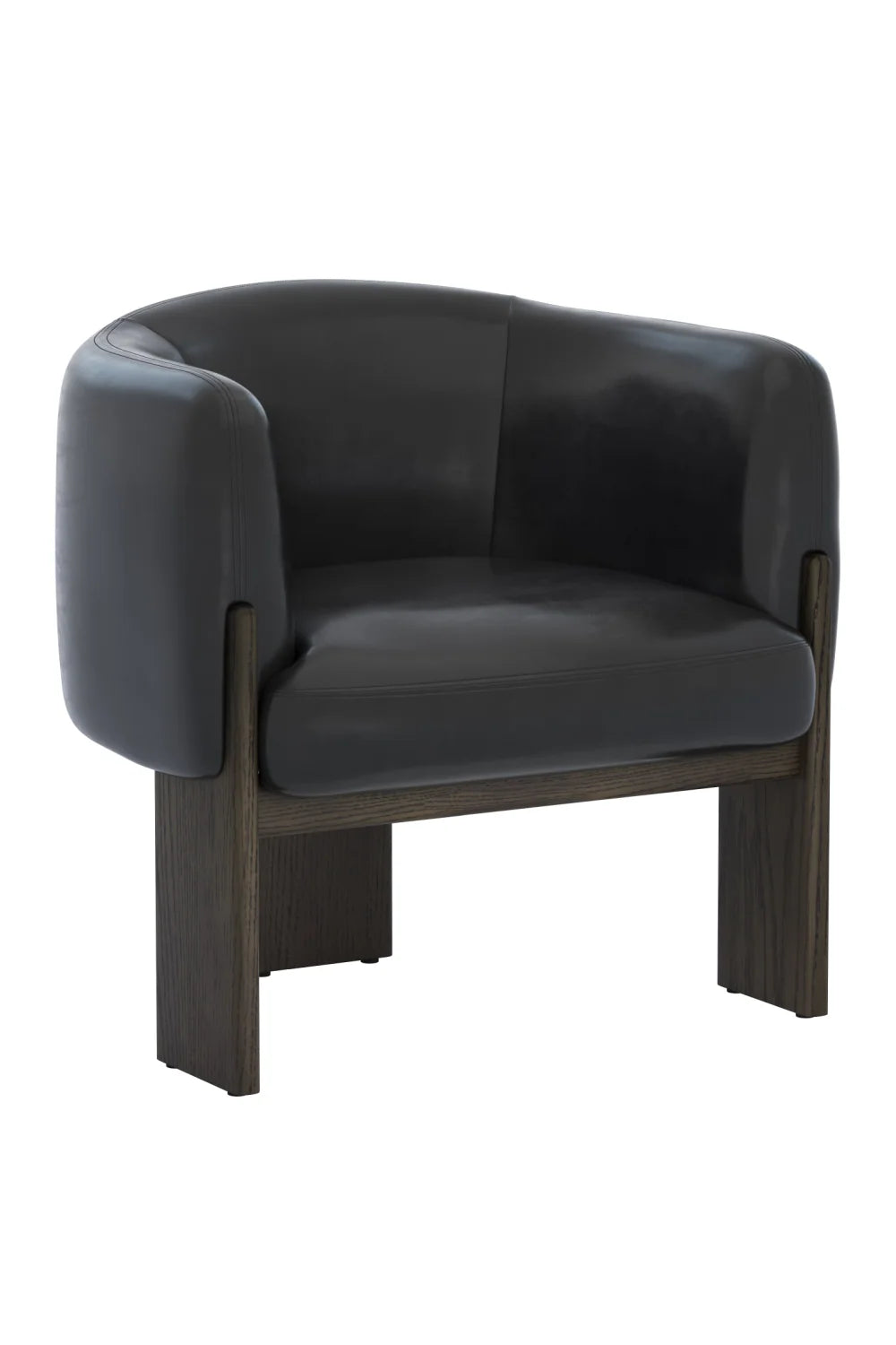 Luxury Curved Leather Lounge Chair Modern Italian Style for Villa