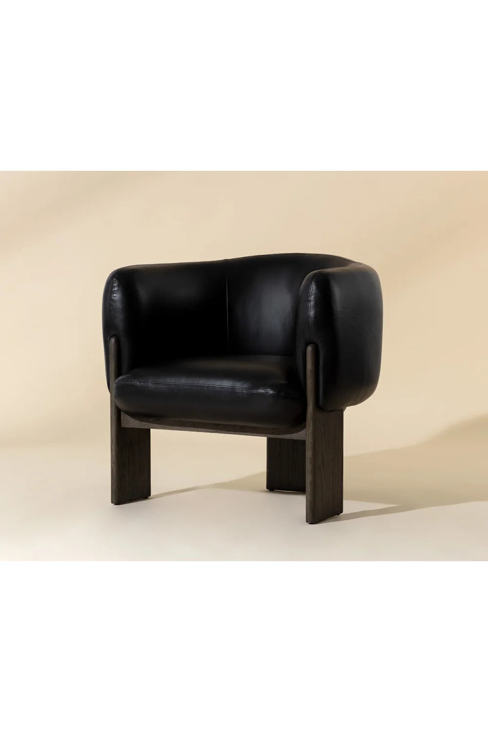 Luxury Curved Leather Lounge Chair Modern Italian Style for Villa