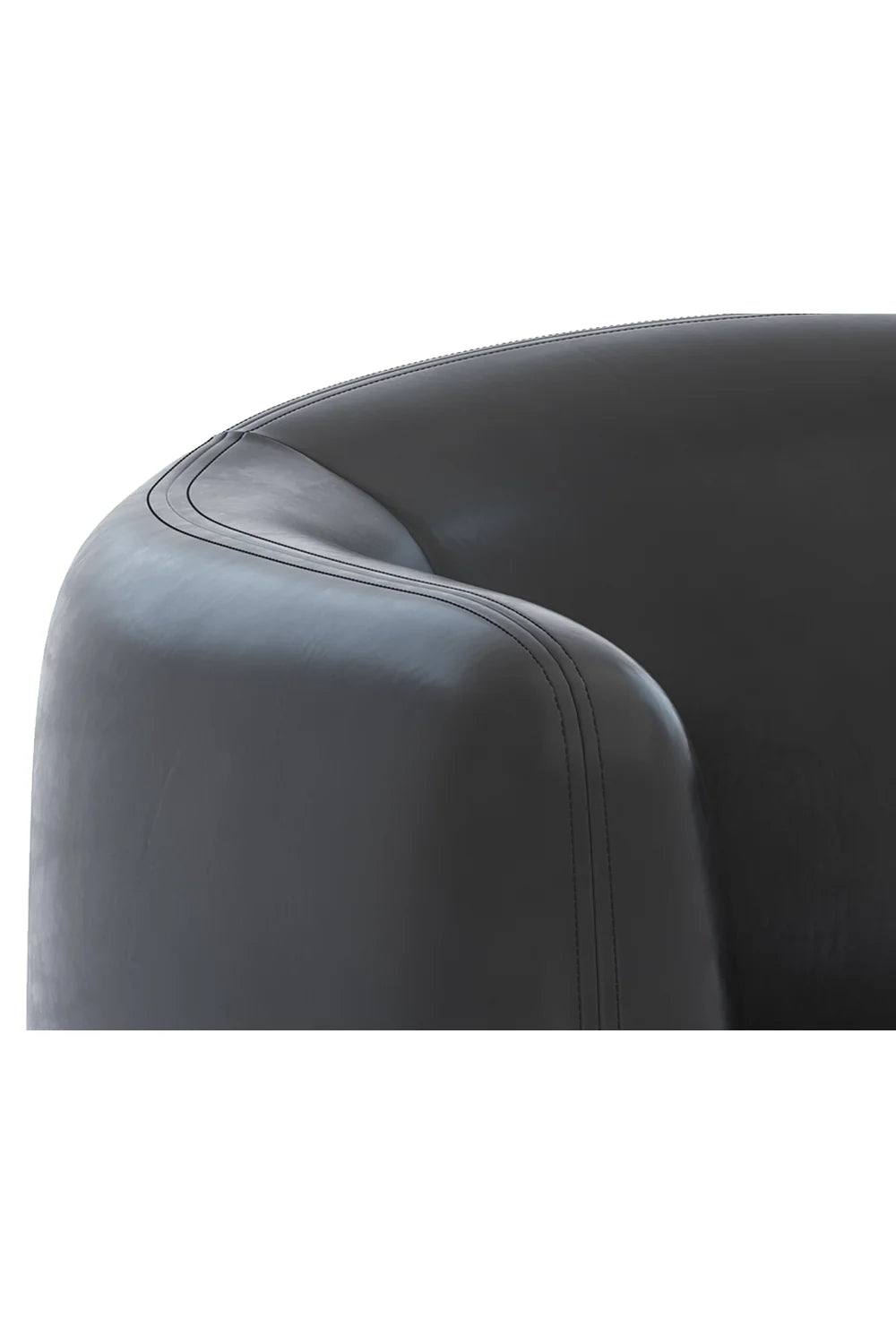 Luxury Curved Leather Lounge Chair Modern Italian Style for Villa