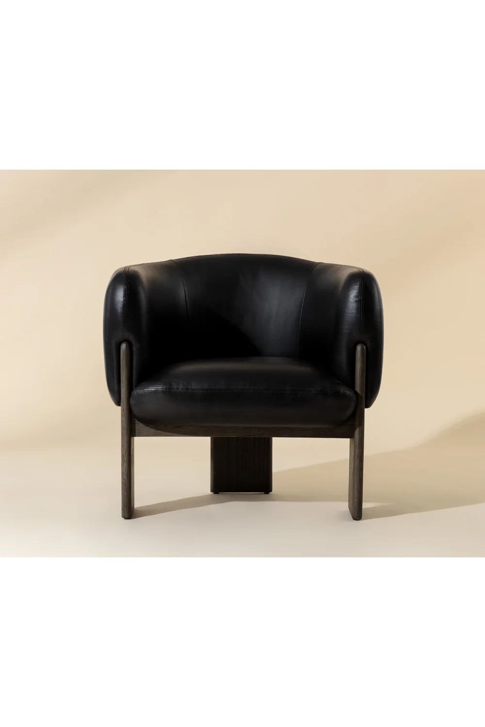 Luxury Curved Leather Lounge Chair Modern Italian Style for Villa