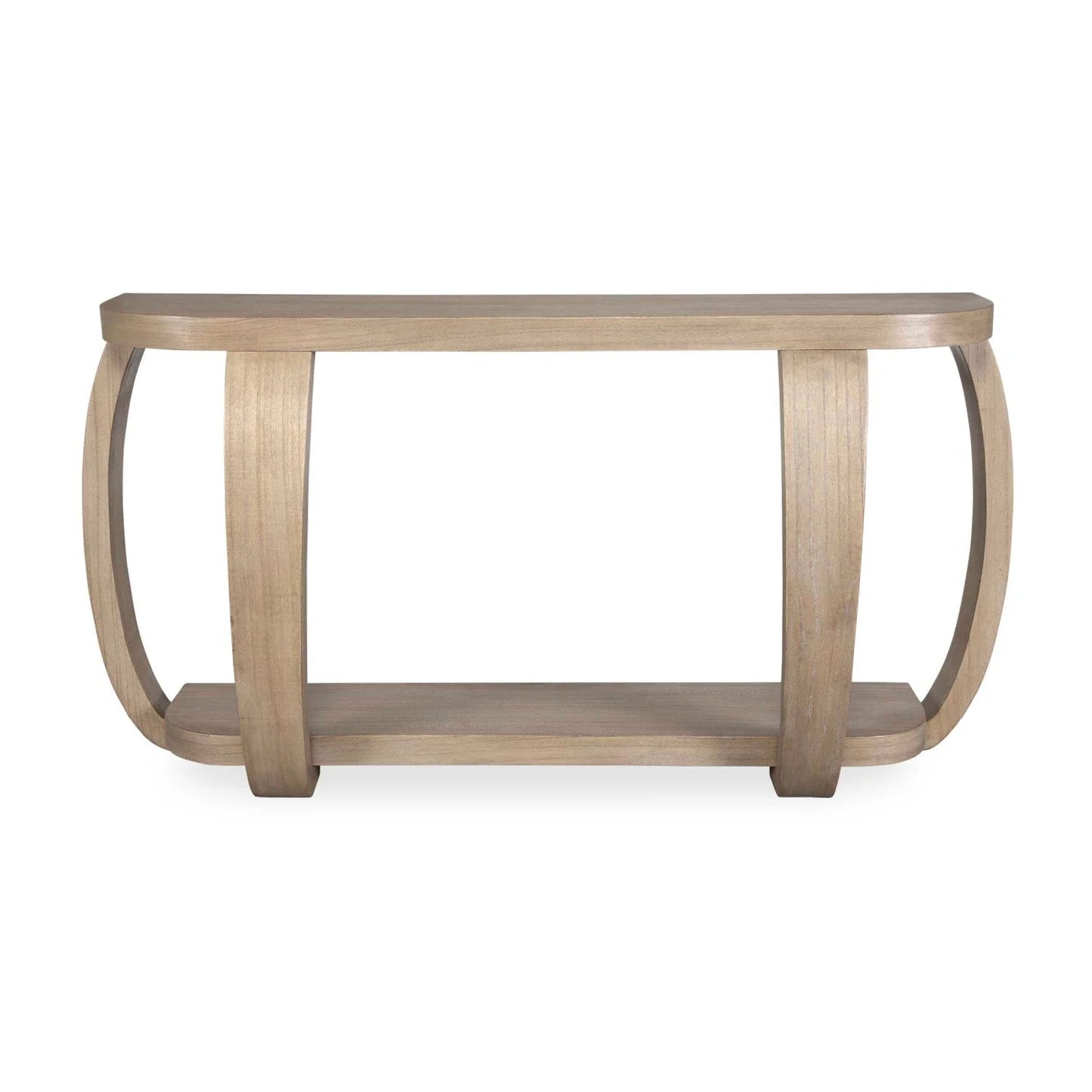 Luxury Curved Mindi Wood Console Table Modern Italian Style for Villa
