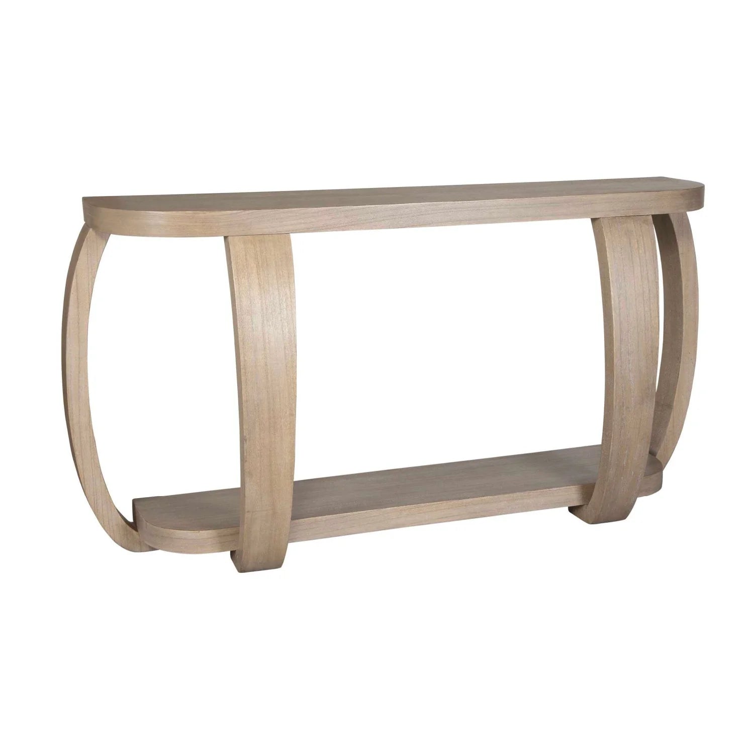 Luxury Curved Mindi Wood Console Table Modern Italian Style for Villa