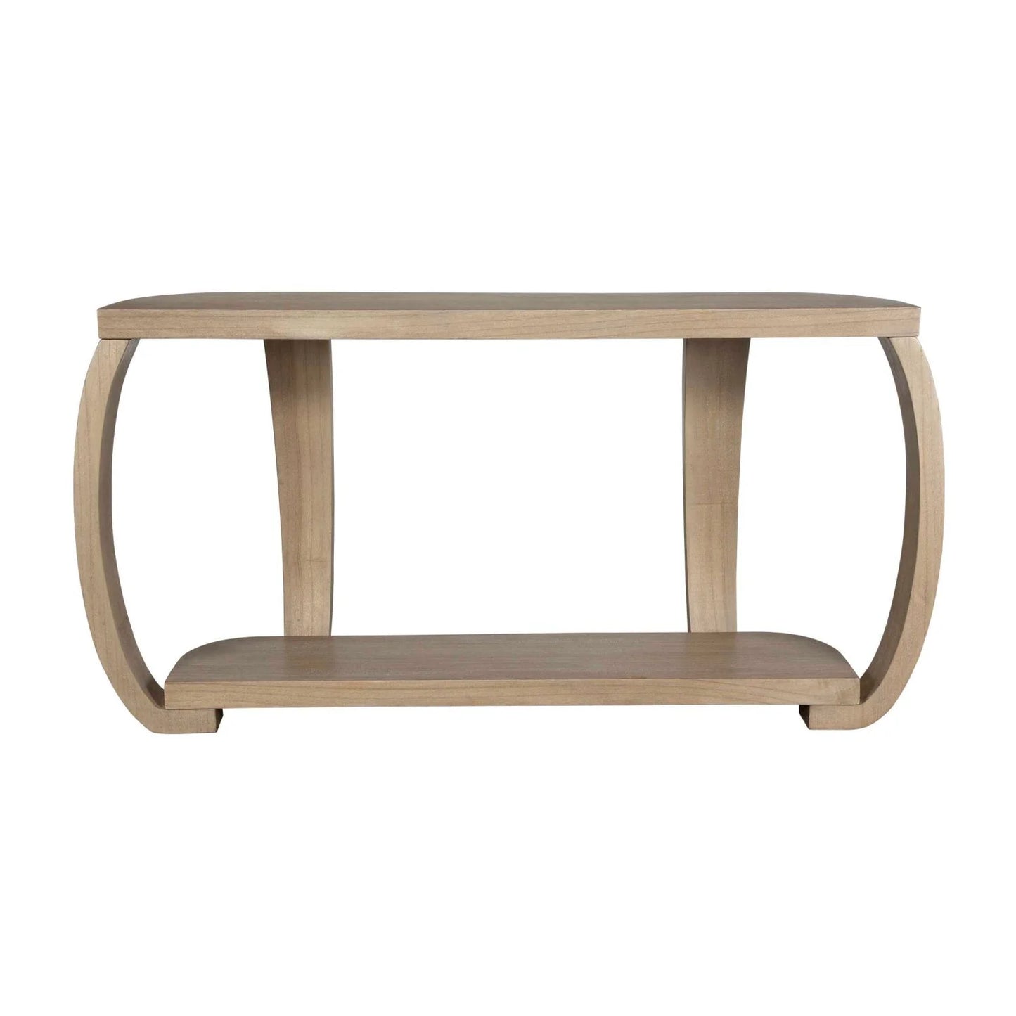 Luxury Curved Mindi Wood Console Table Modern Italian Style for Villa