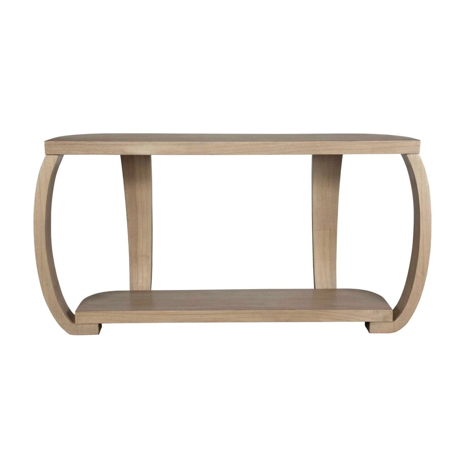 Luxury Curved Mindi Wood Console Table Modern Italian Style for Villa