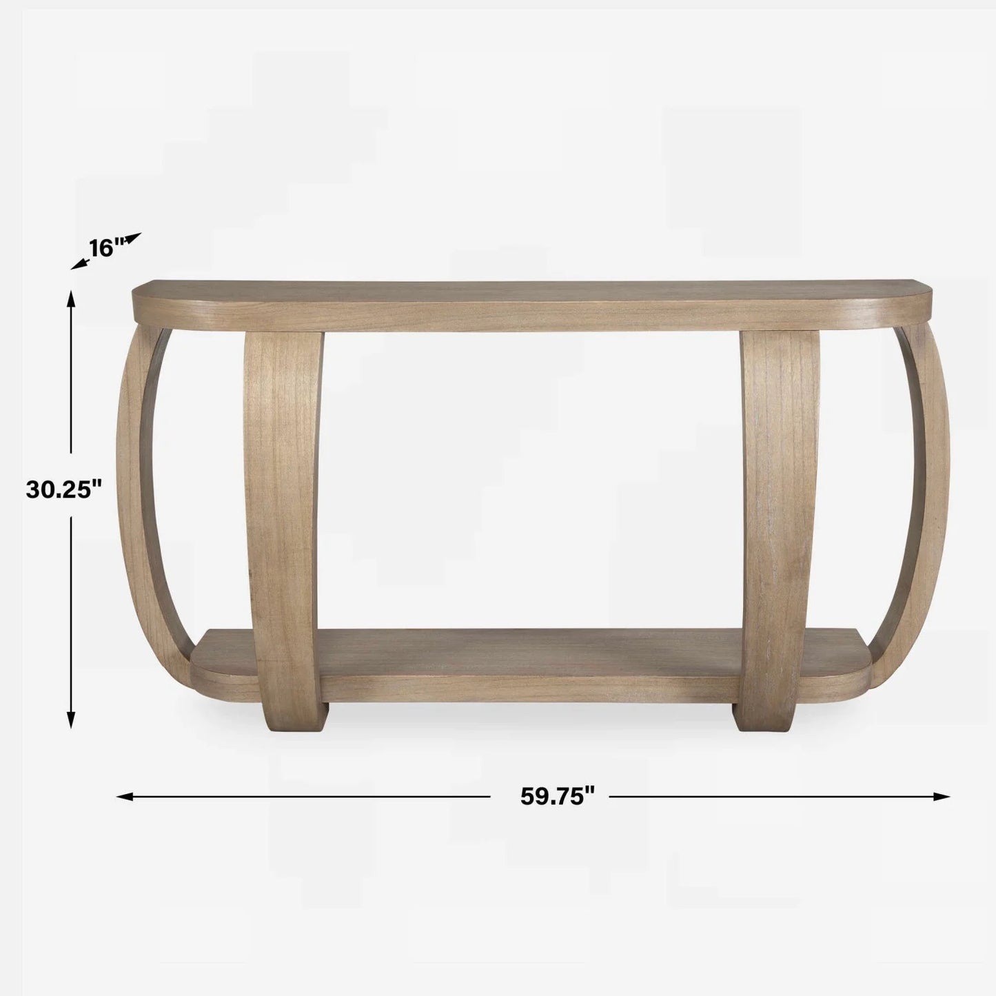 Luxury Curved Mindi Wood Console Table Modern Italian Style for Villa