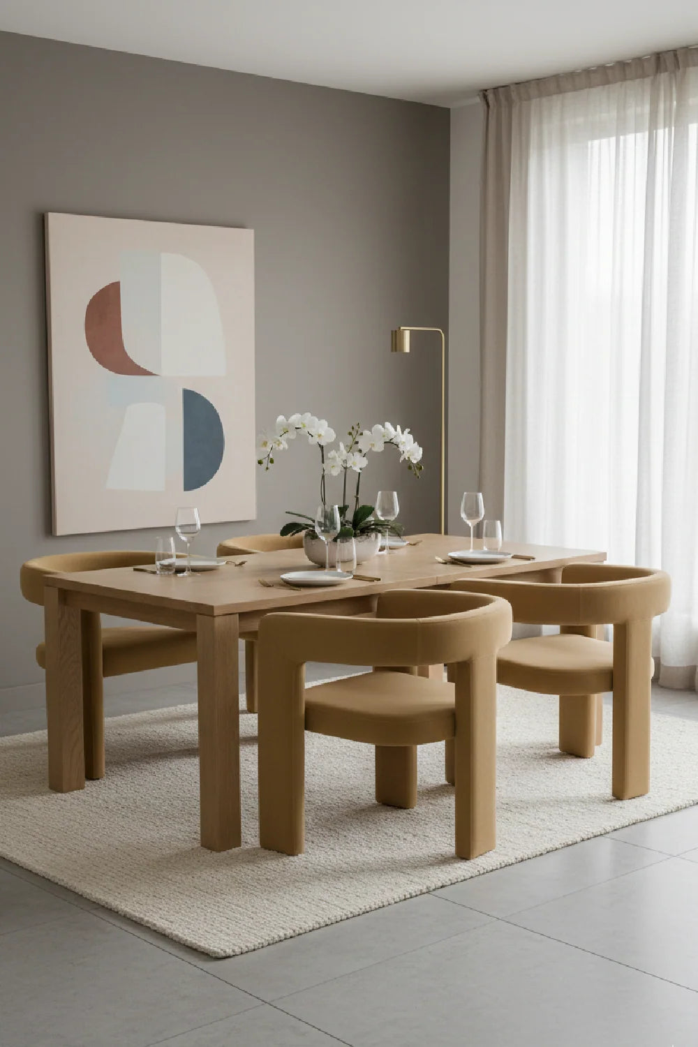 Luxury Curved Modern Dining Chair European Style for Villa