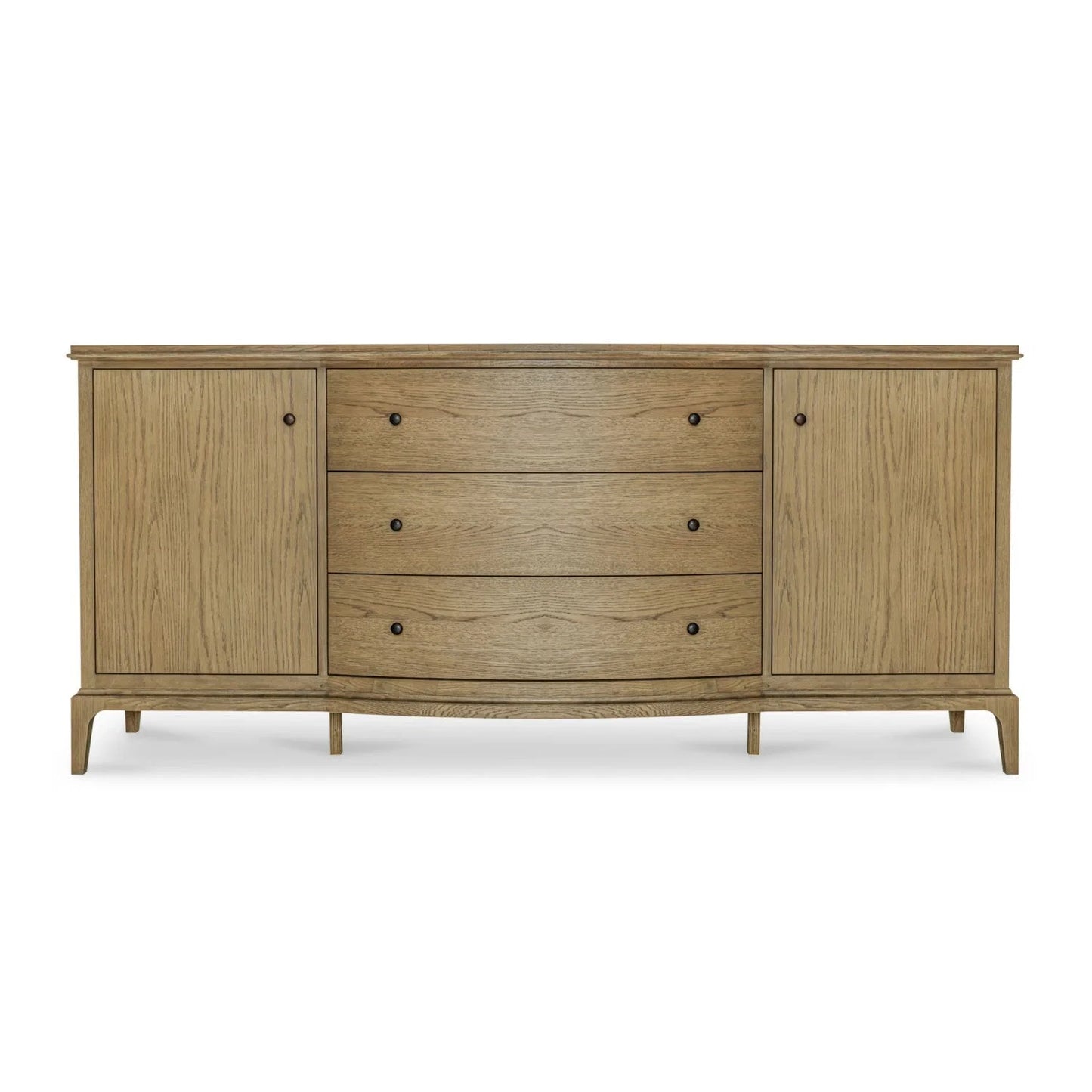 Luxury Curved Oak 3-Drawer Sideboard European Style for Villa