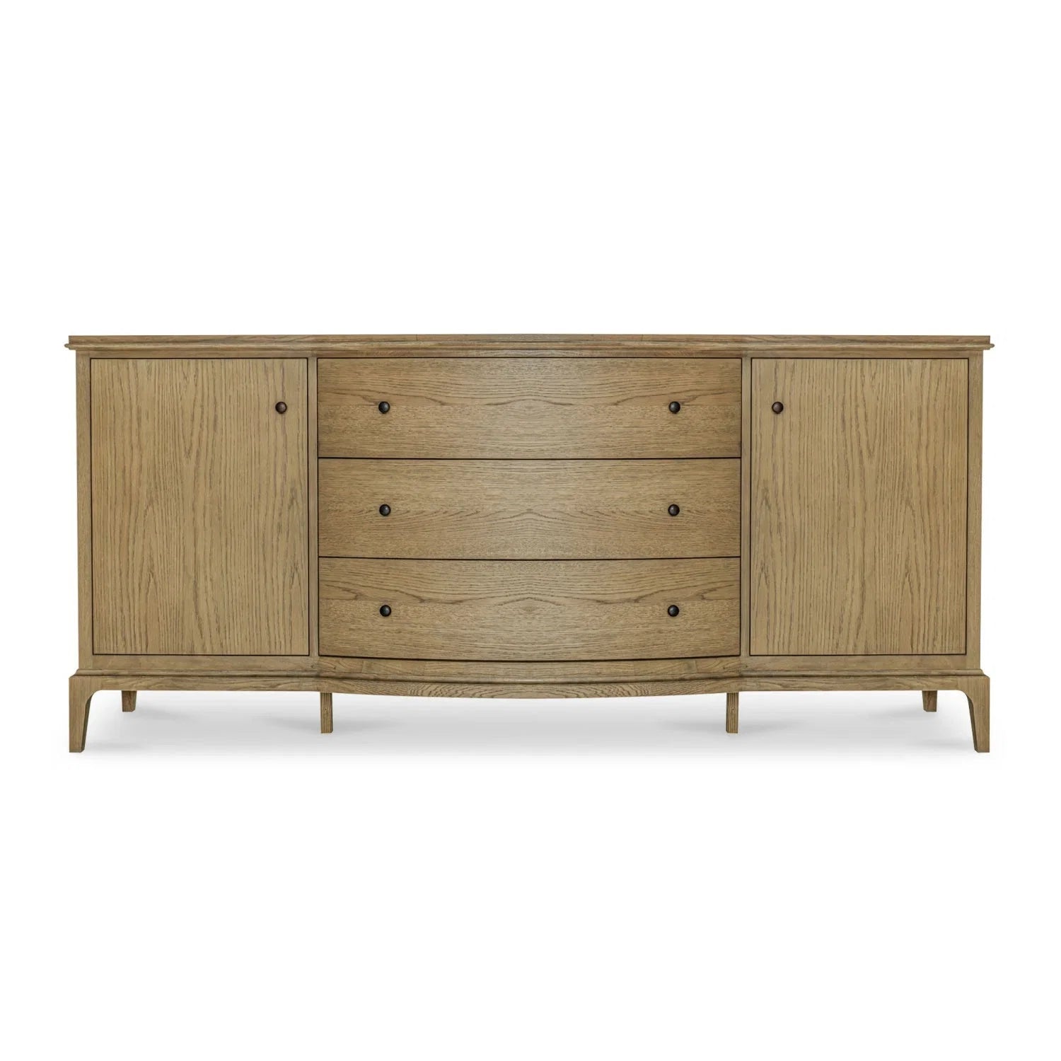 Luxury Curved Oak 3-Drawer Sideboard European Style for Villa