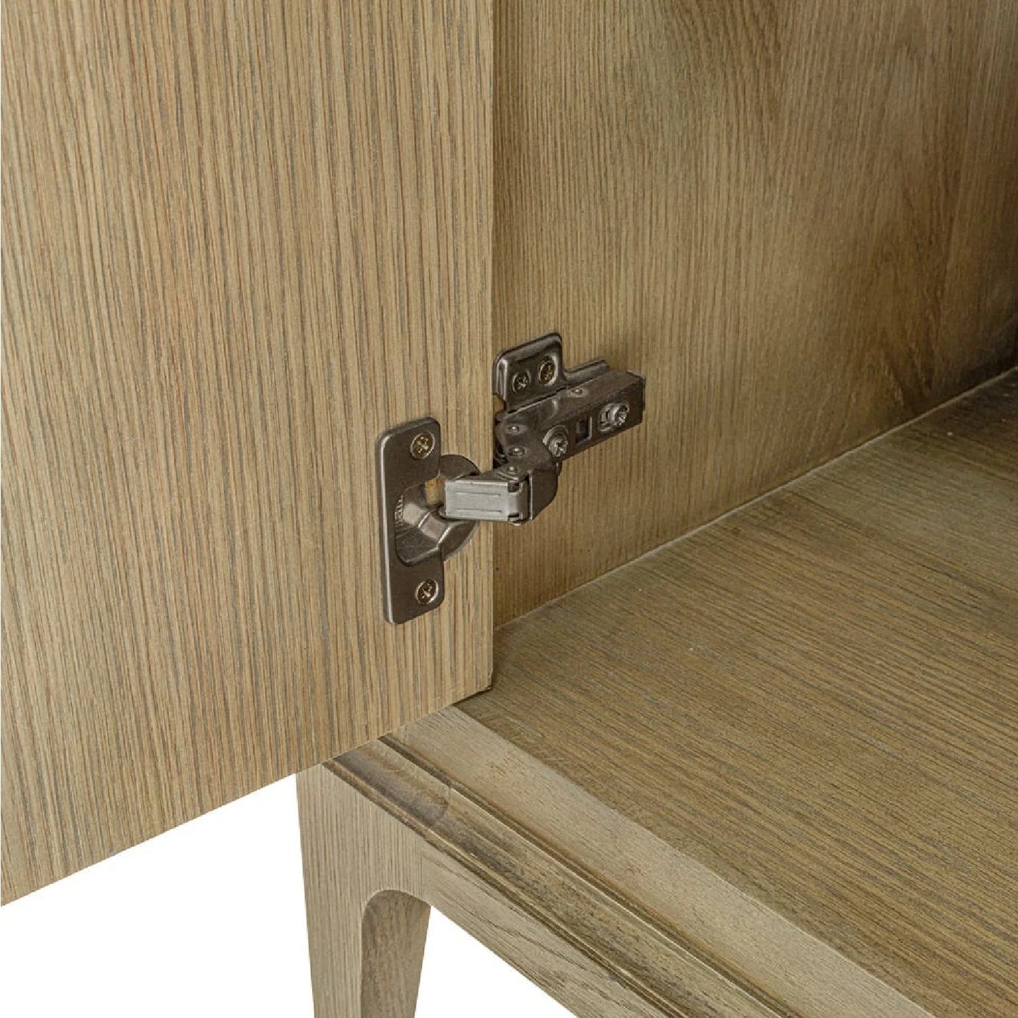 Luxury Curved Oak 3-Drawer Sideboard European Style for Villa