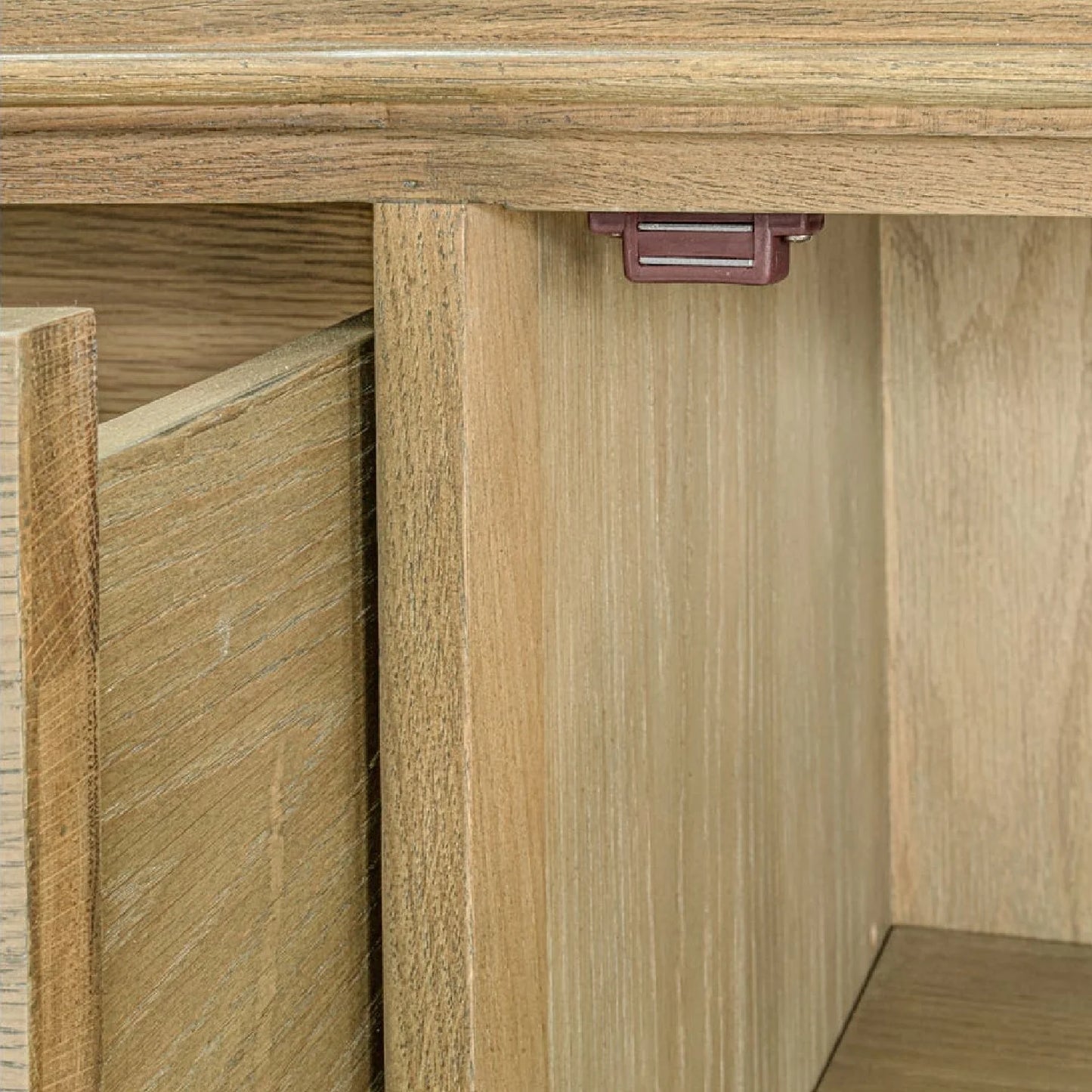 Luxury Curved Oak 3-Drawer Sideboard European Style for Villa