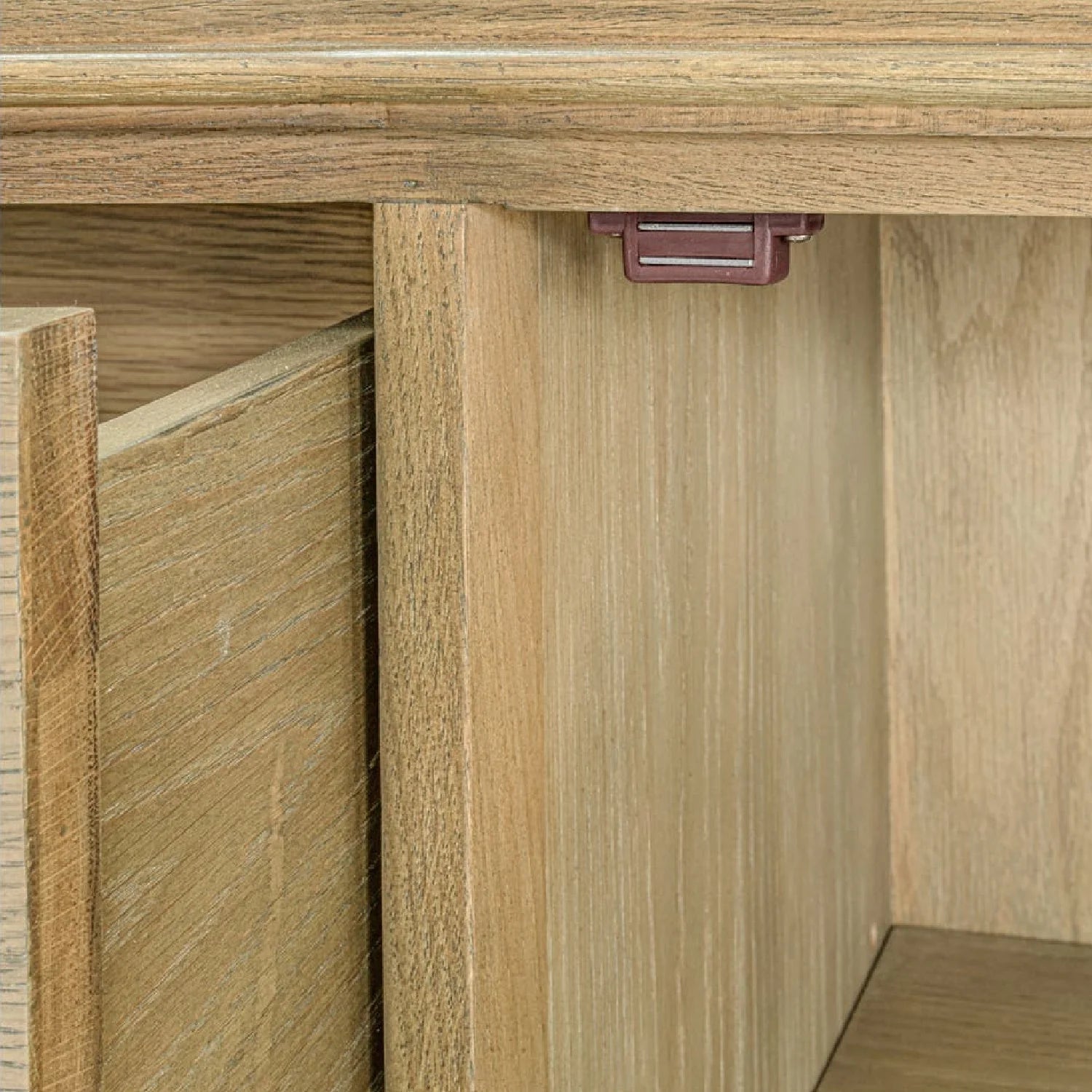 Luxury Curved Oak 3-Drawer Sideboard European Style for Villa
