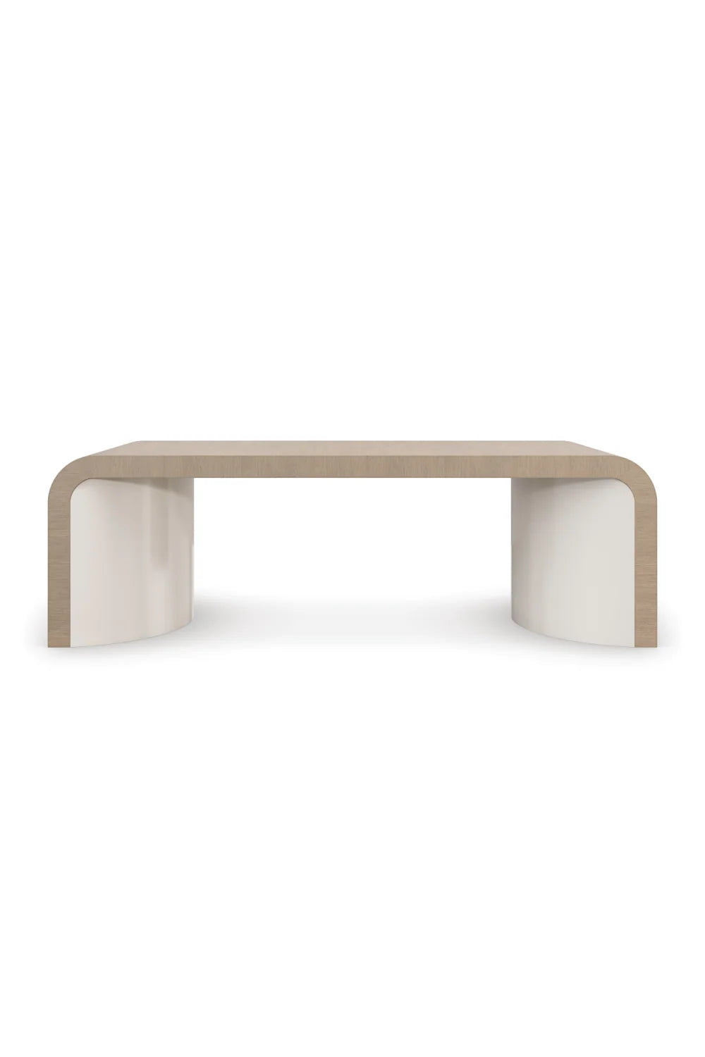 Luxury Curved Oak Coffee Table Modern Italian Style for Villa