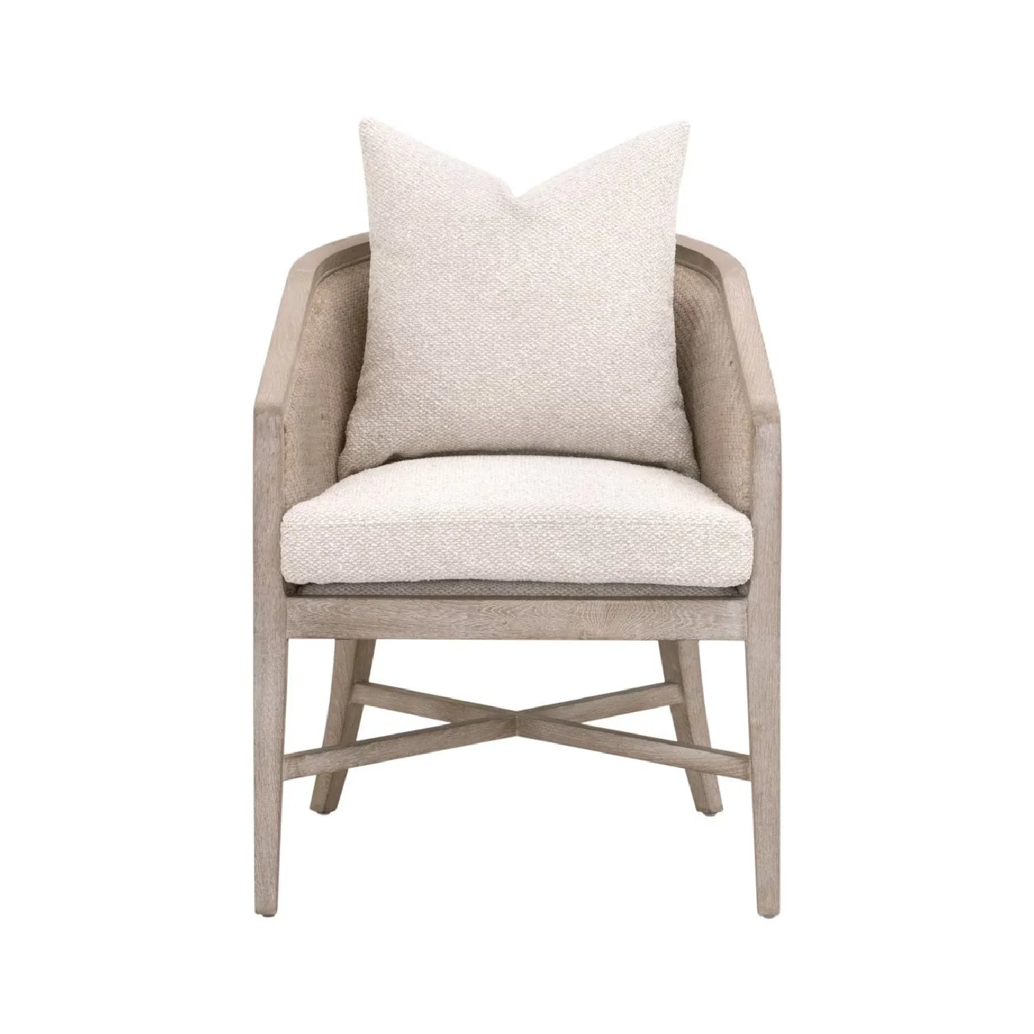 Luxury Curved Oak Linen Lounge Chair Modern Italian Style for Villa