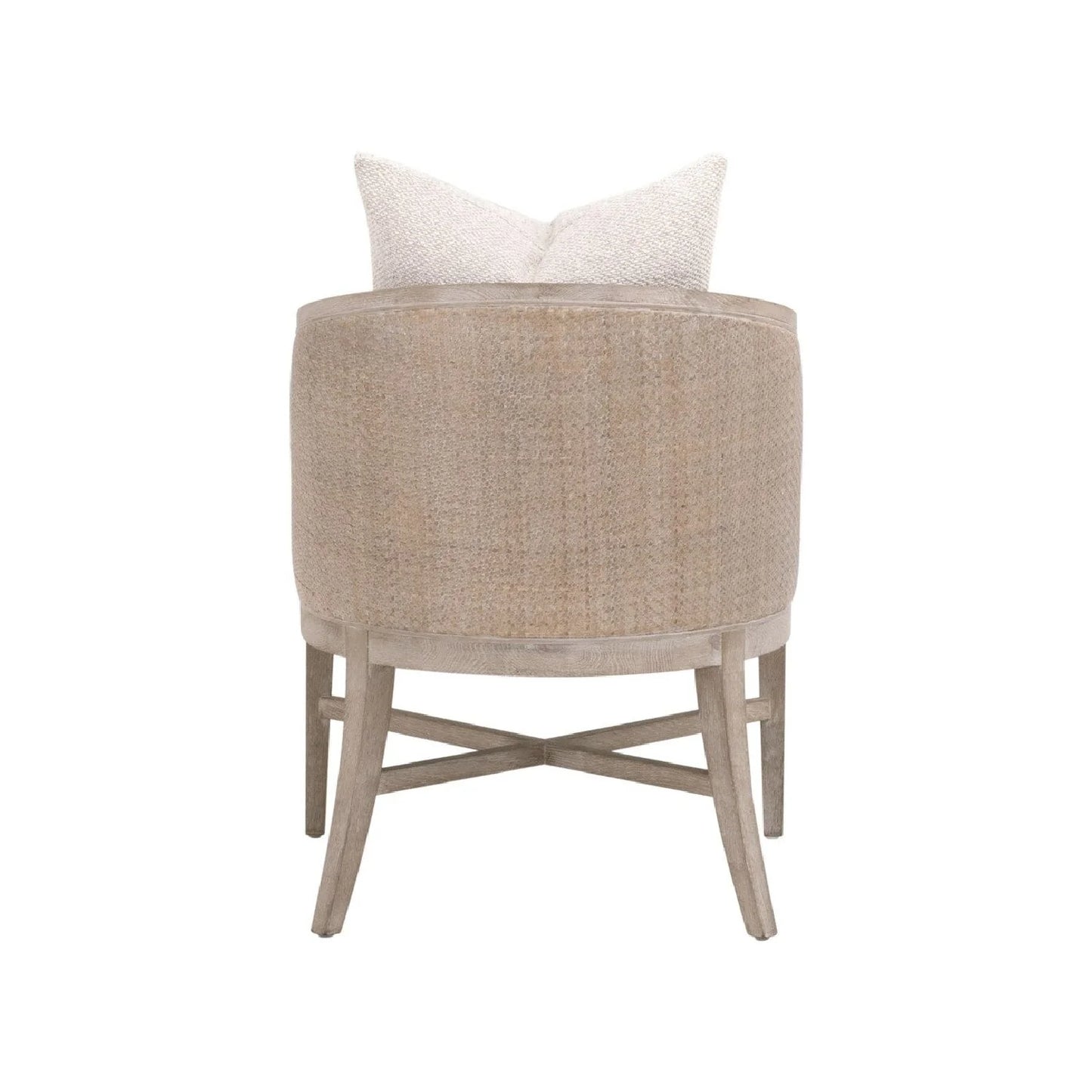 Luxury Curved Oak Linen Lounge Chair Modern Italian Style for Villa