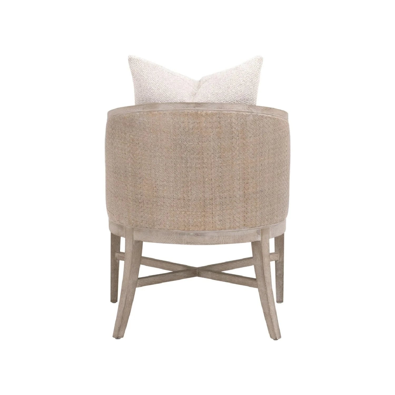 Luxury Curved Oak Linen Lounge Chair Modern Italian Style for Villa