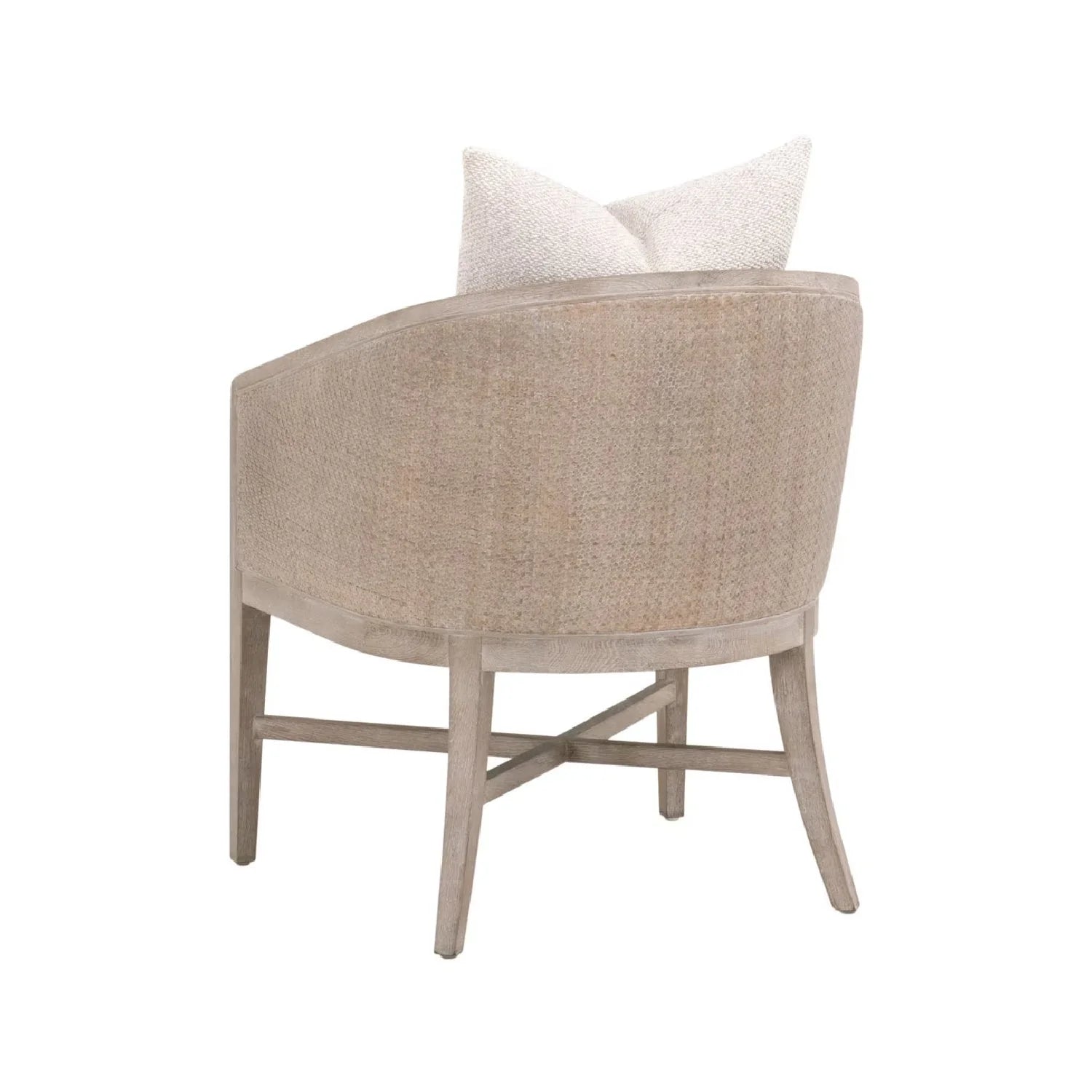 Luxury Curved Oak Linen Lounge Chair Modern Italian Style for Villa