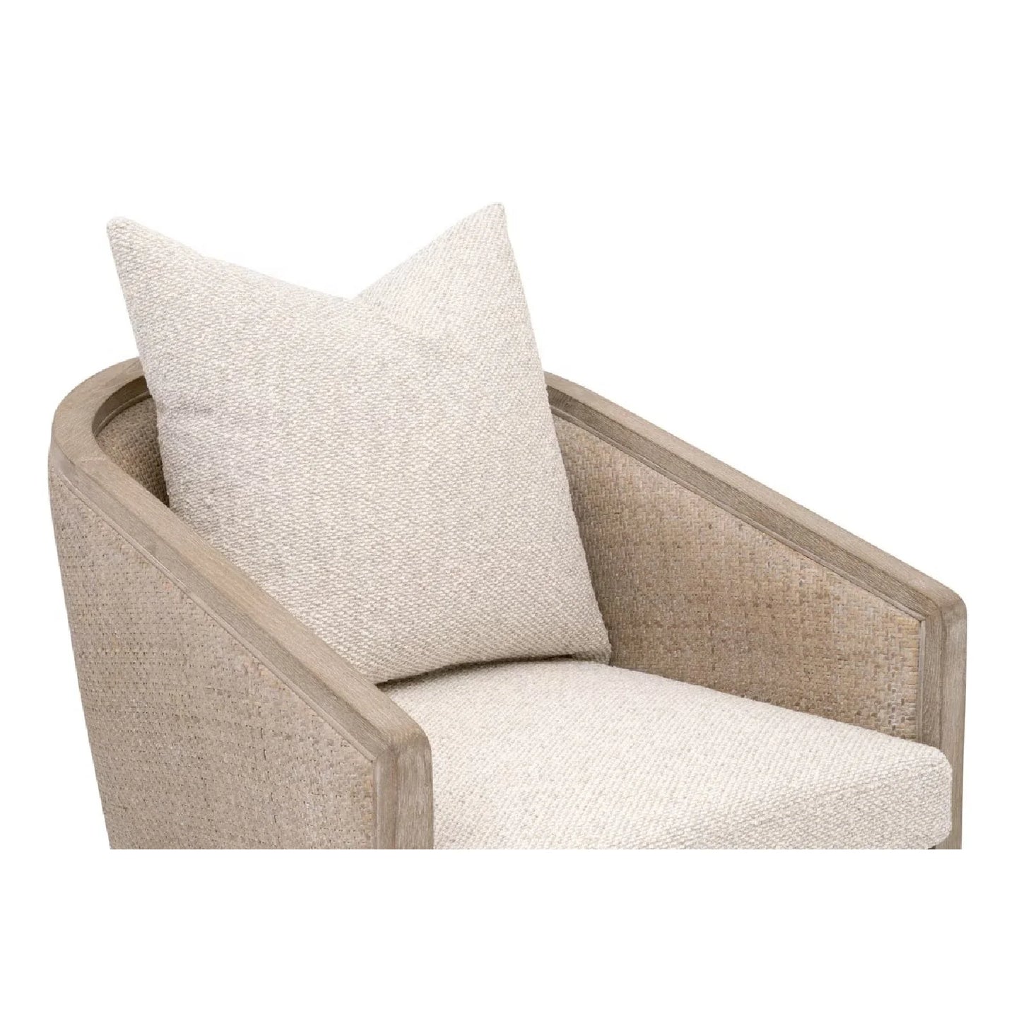 Luxury Curved Oak Linen Lounge Chair Modern Italian Style for Villa