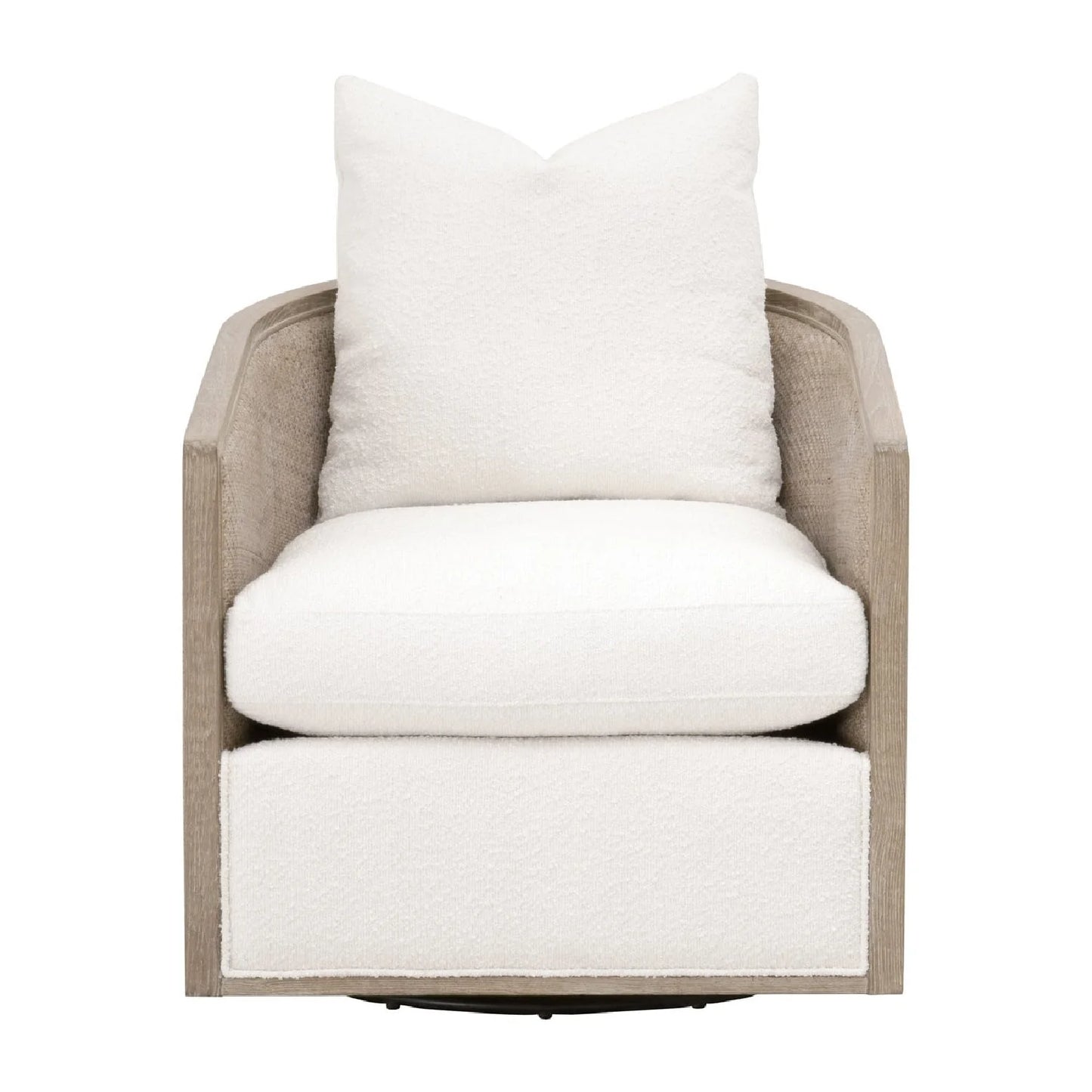 Luxury Curved Oak Swivel Lounge Chair European Style for Villa