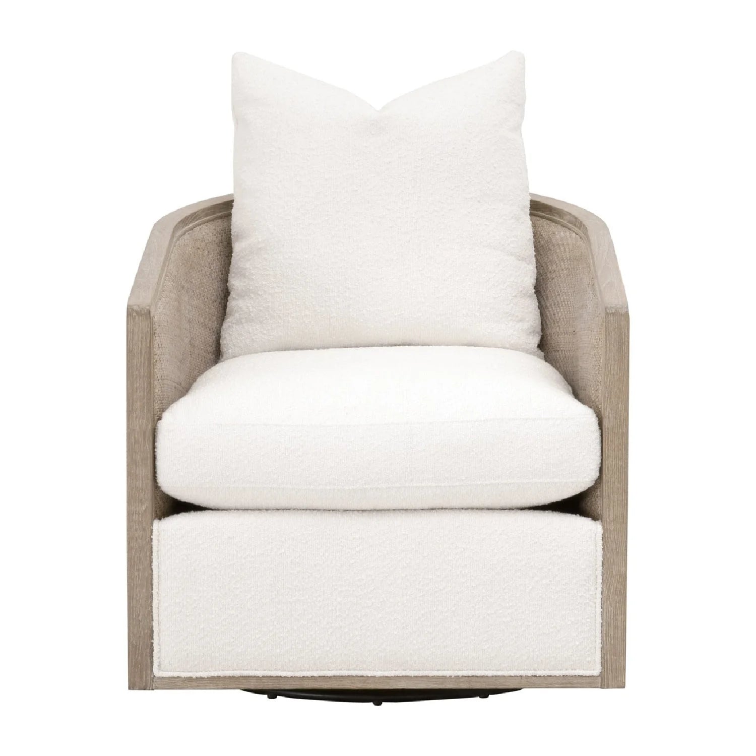 Luxury Curved Oak Swivel Lounge Chair European Style for Villa