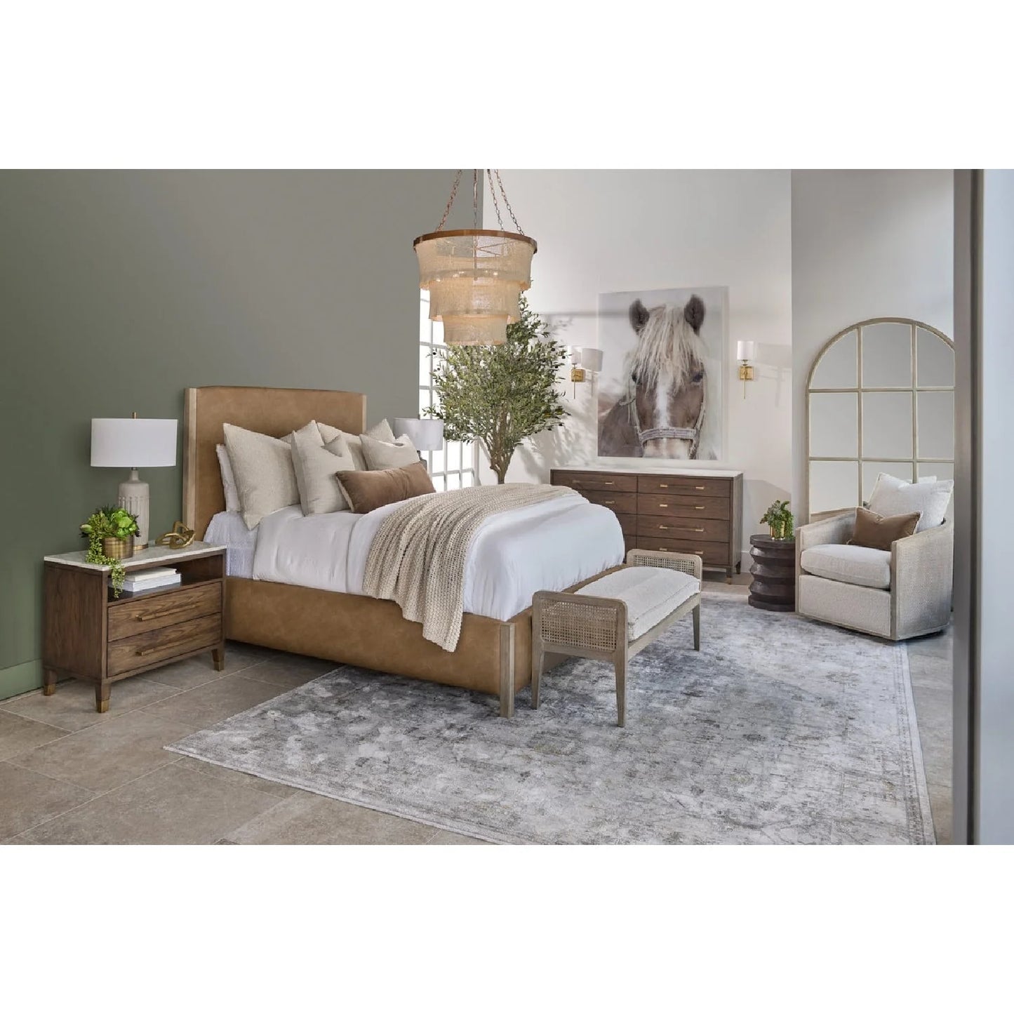 Luxury Curved Oak Swivel Lounge Chair European Style for Villa