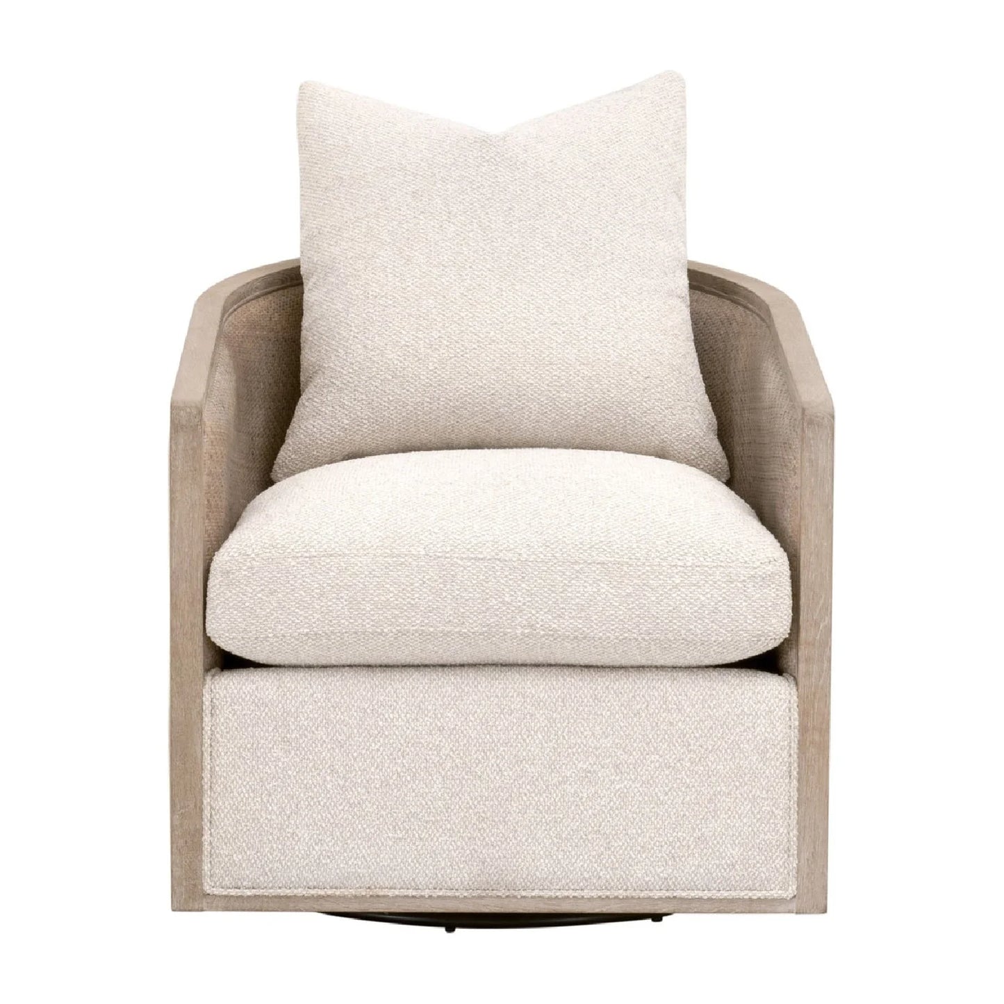 Luxury Curved Oak Swivel Lounge Chair European Style for Villa