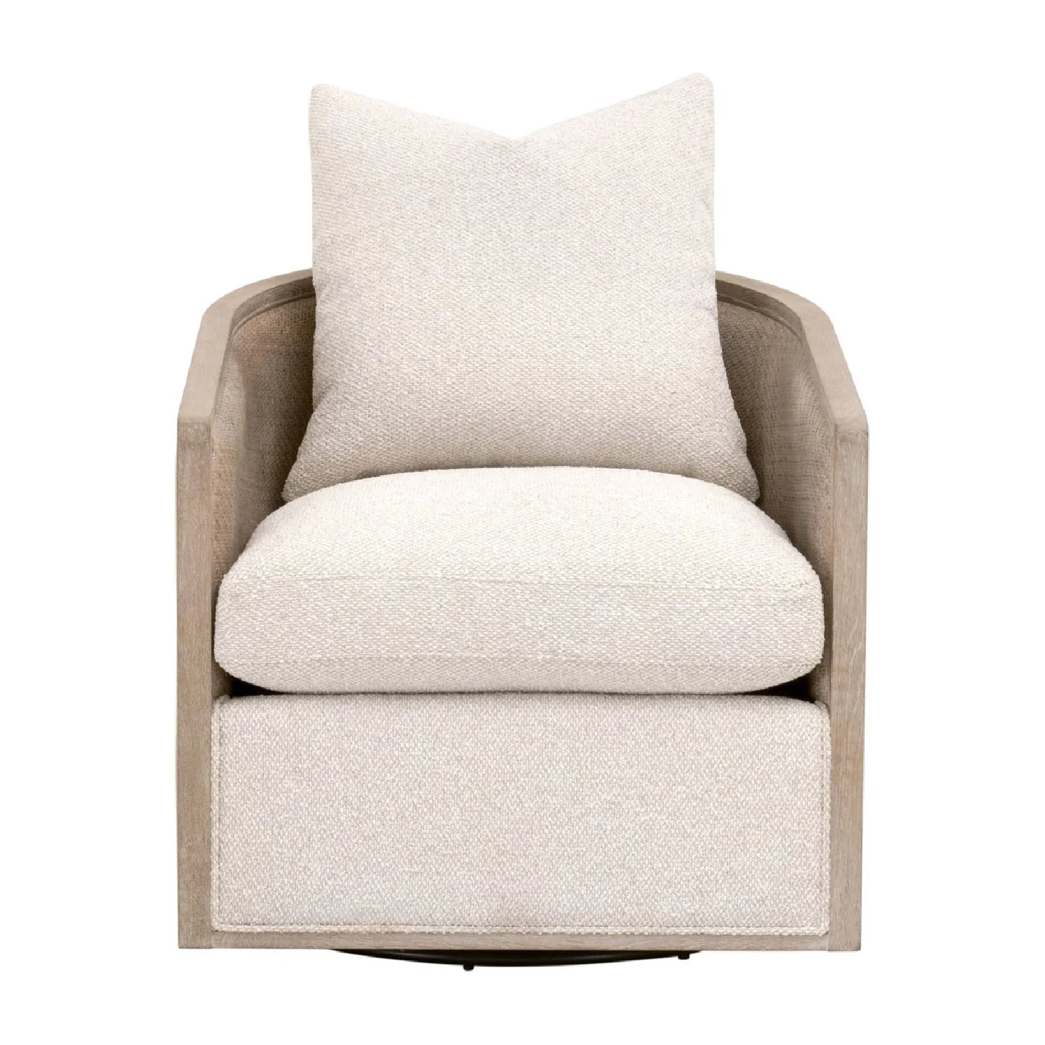Luxury Curved Oak Swivel Lounge Chair European Style for Villa