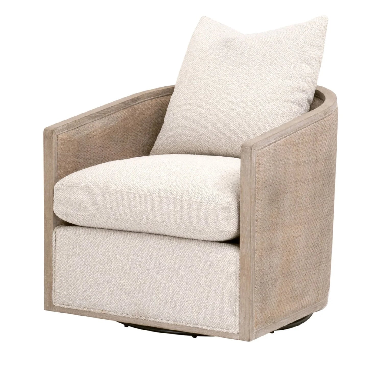 Luxury Curved Oak Swivel Lounge Chair European Style for Villa