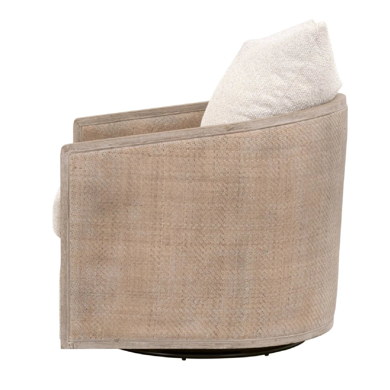 Luxury Curved Oak Swivel Lounge Chair European Style for Villa