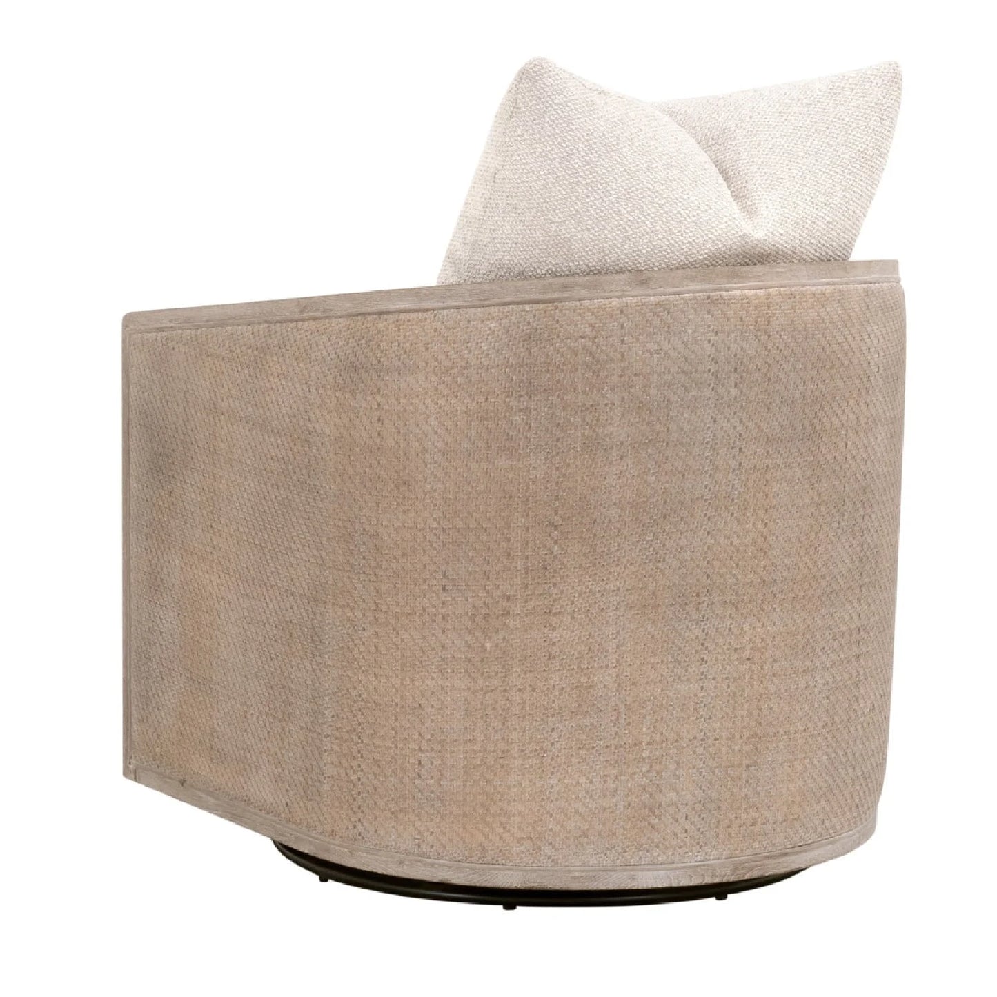 Luxury Curved Oak Swivel Lounge Chair European Style for Villa