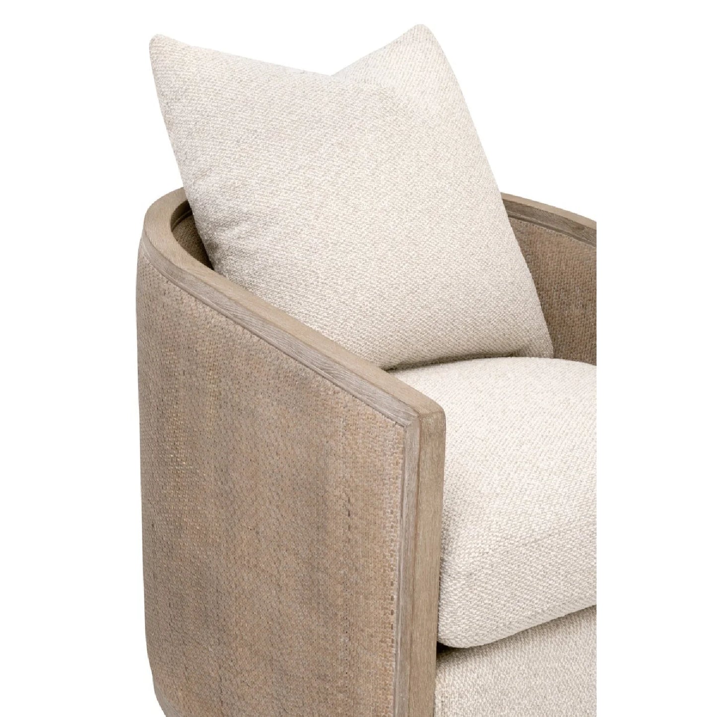 Luxury Curved Oak Swivel Lounge Chair European Style for Villa
