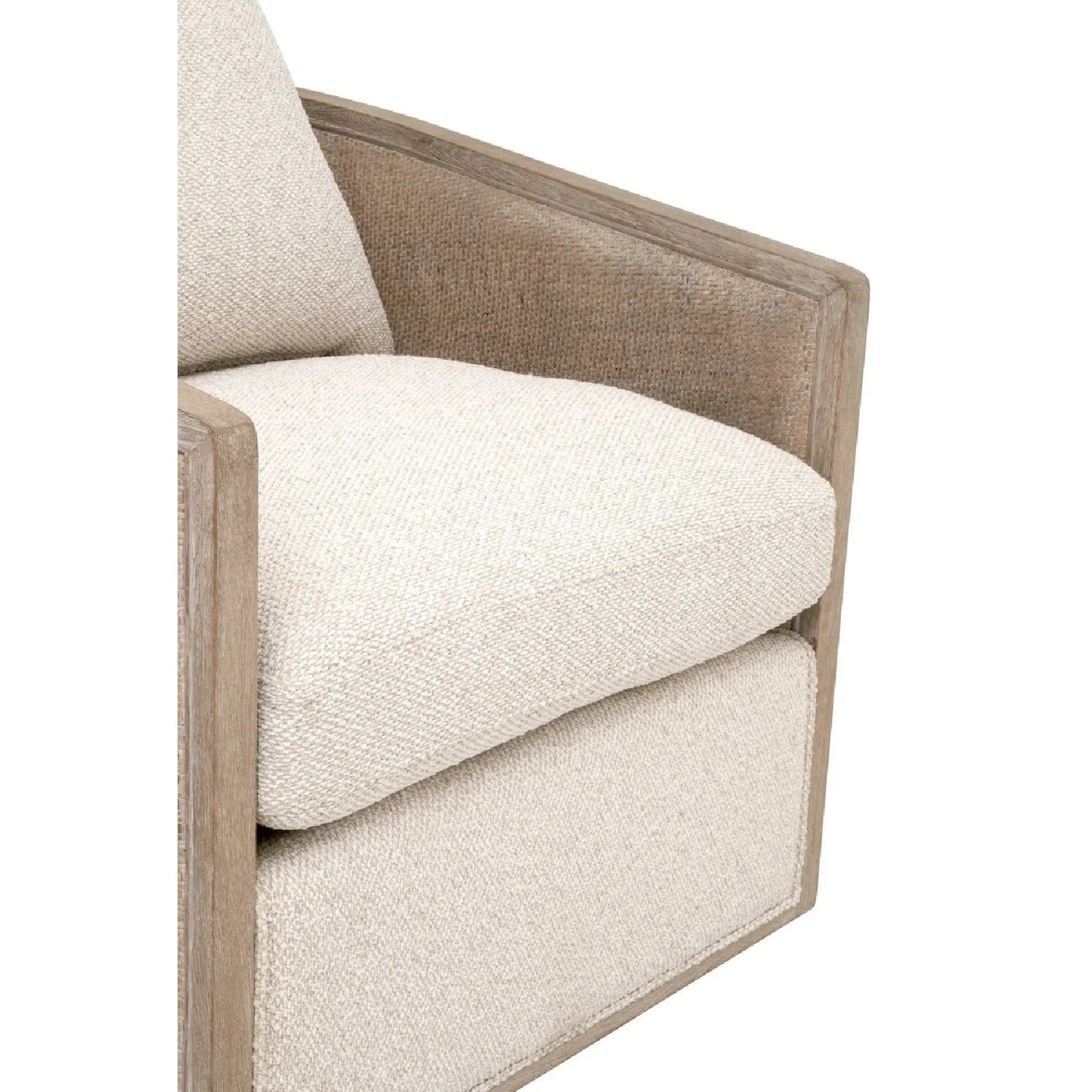 Luxury Curved Oak Swivel Lounge Chair European Style for Villa