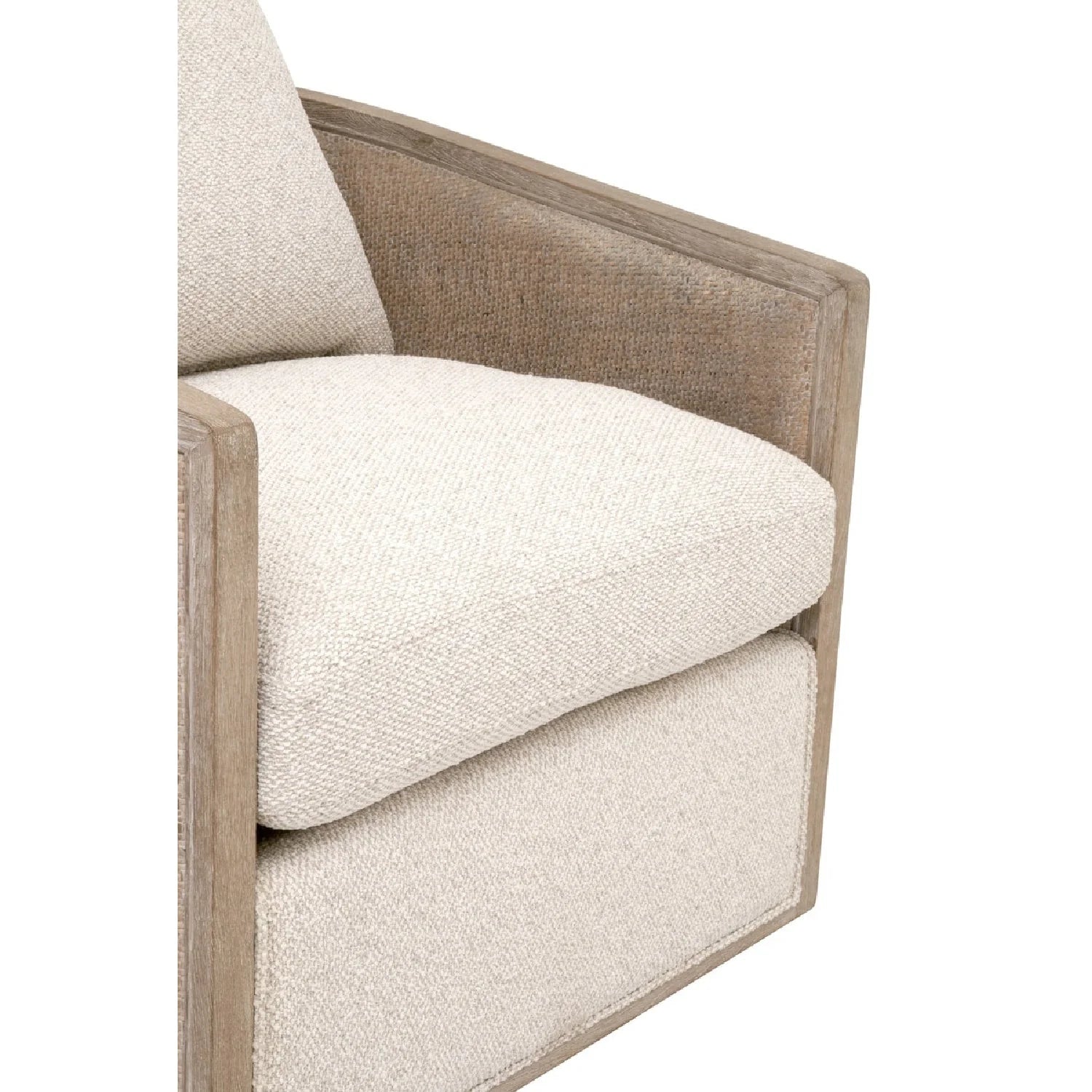 Luxury Curved Oak Swivel Lounge Chair European Style for Villa