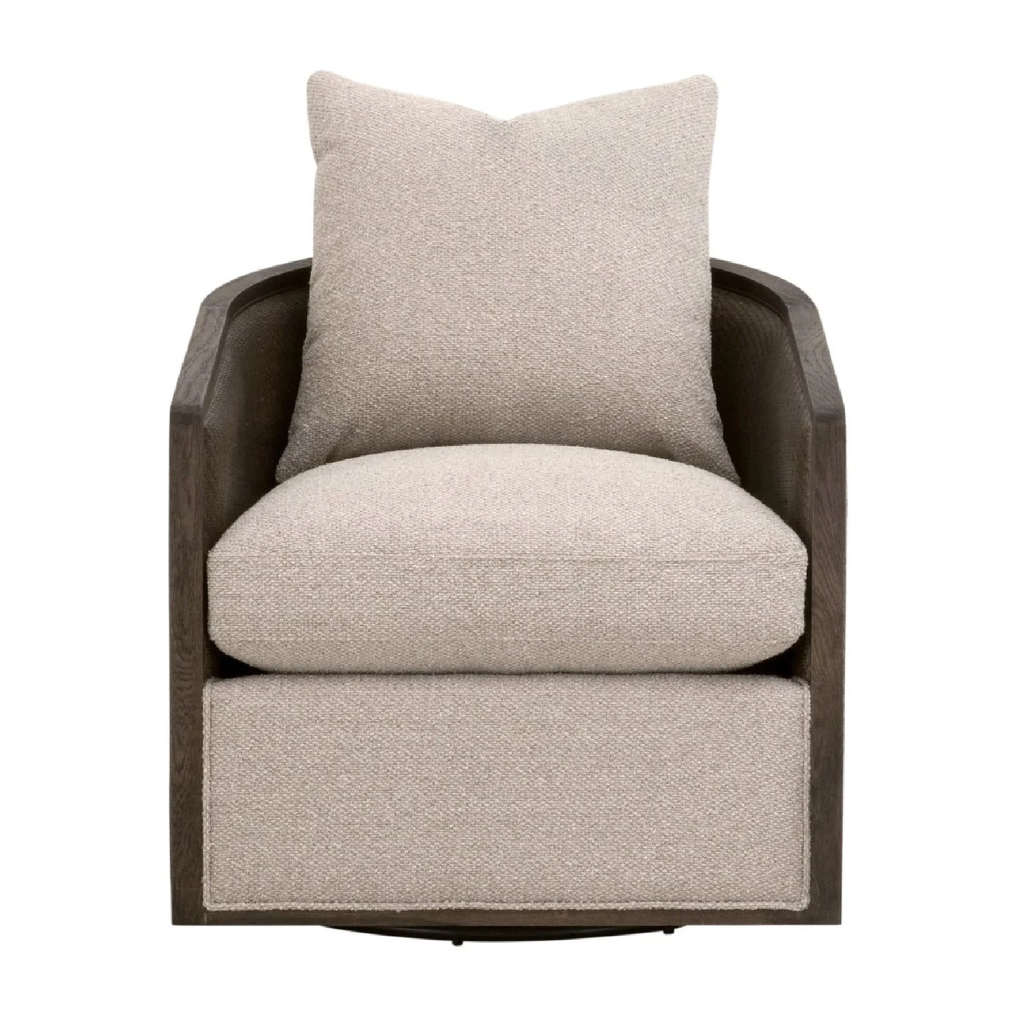 Luxury Curved Oak Swivel Lounge Chair European Style for Villa