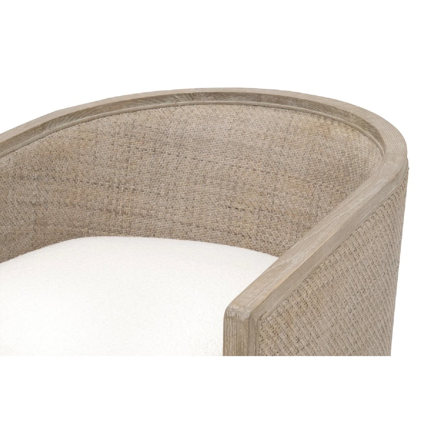 Luxury Curved Oak Swivel Lounge Chair European Style for Villa