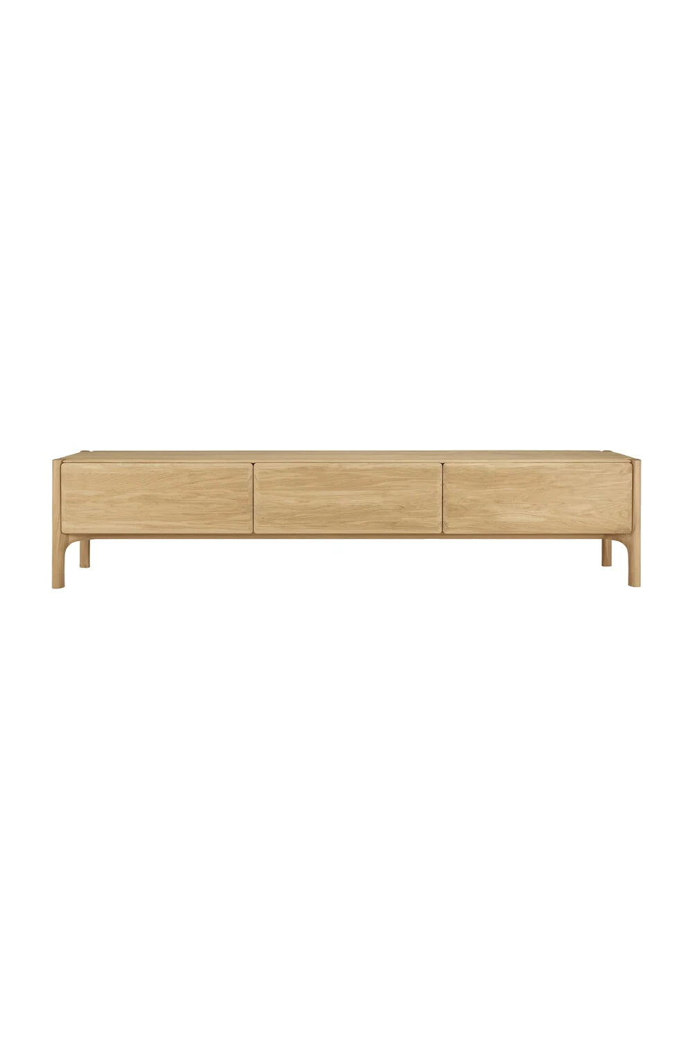 Luxury Curved Oak TV Cupboard Modern Italian Style for Villa