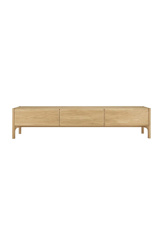Luxury Curved Oak TV Cupboard Modern Italian Style for Villa