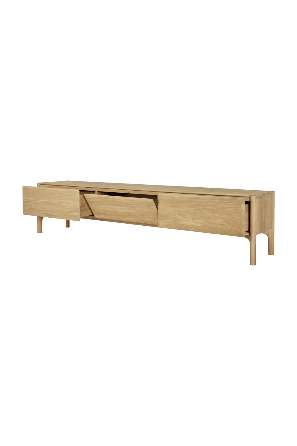 Luxury Curved Oak TV Cupboard Modern Italian Style for Villa