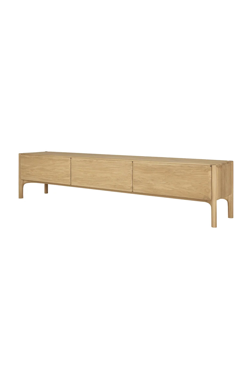 Luxury Curved Oak TV Cupboard Modern Italian Style for Villa