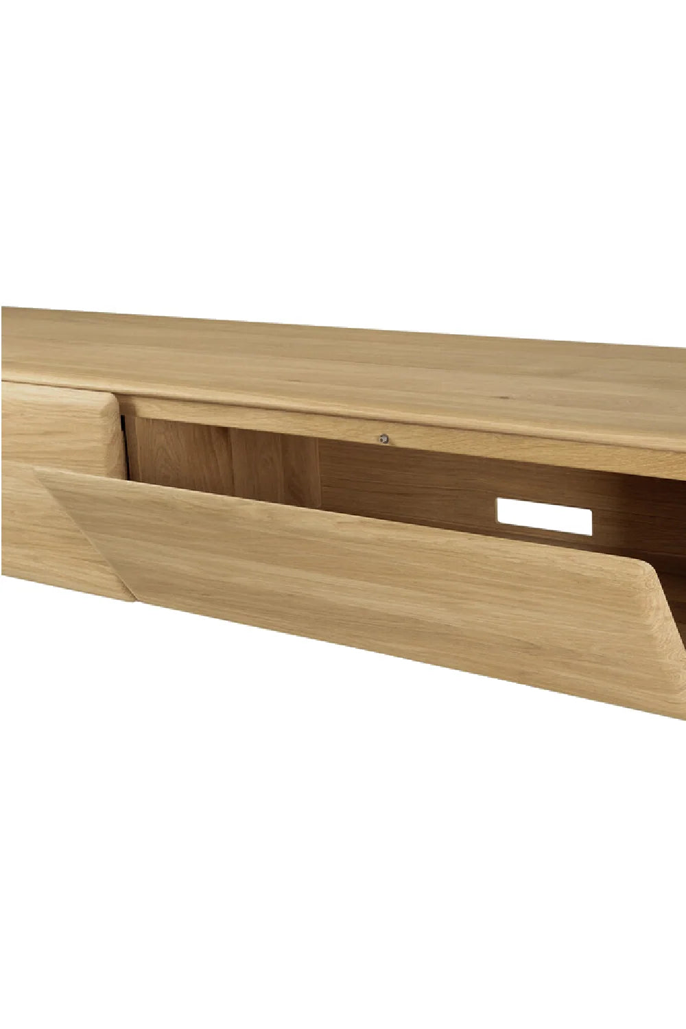 Luxury Curved Oak TV Cupboard Modern Italian Style for Villa