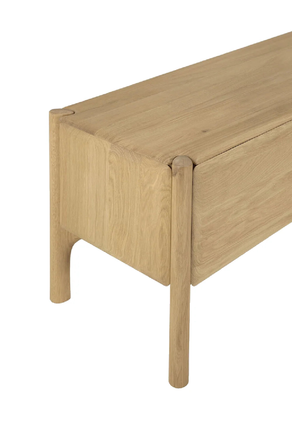 Luxury Curved Oak TV Cupboard Modern Italian Style for Villa
