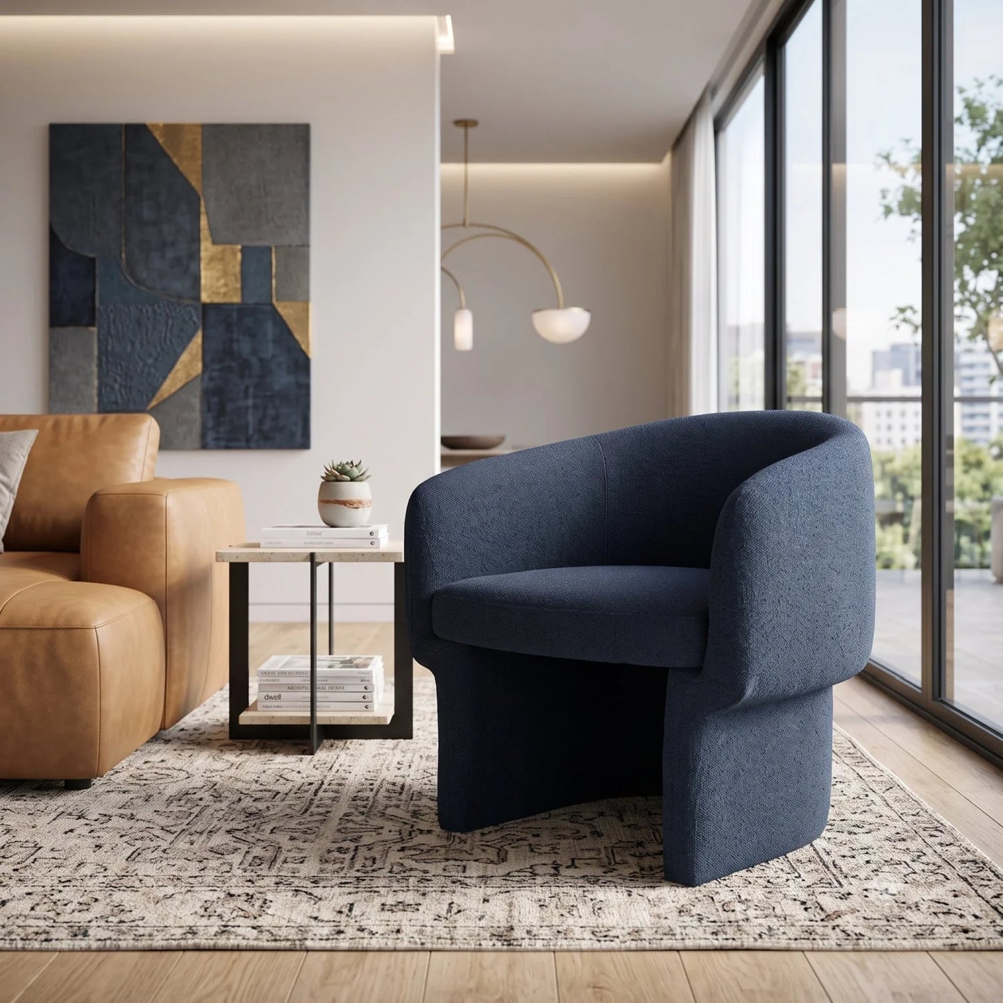 Luxury Curved Occasional Chair Modern Italian Style for Villa