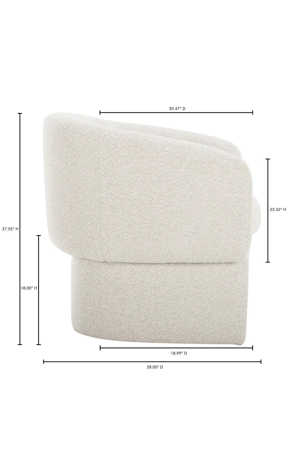 Luxury Curved Occasional Chair Modern Italian Style for Villa