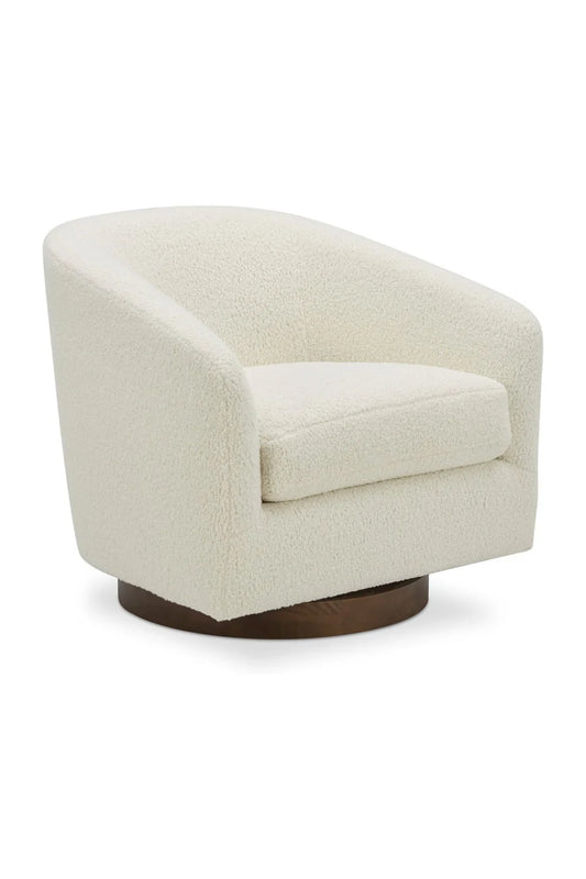 Luxury Curved Swivel Accent Chair Modern Italian Style for Villa