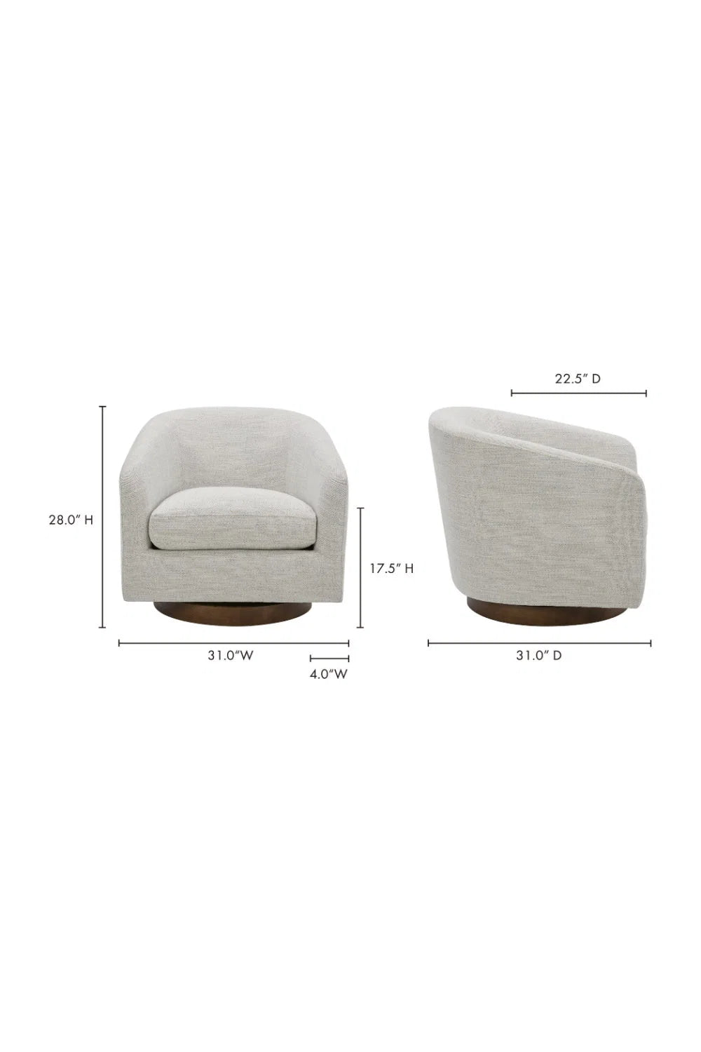 Luxury Curved Swivel Accent Chair Modern Italian Style for Villa