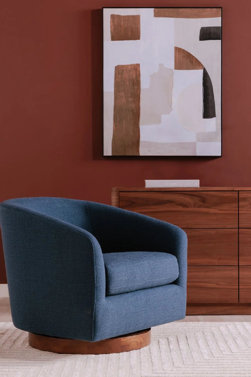 Luxury Curved Swivel Accent Chair Modern Italian Style for Villa