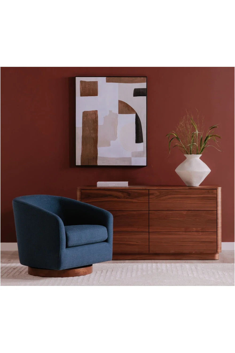 Luxury Curved Swivel Accent Chair Modern Italian Style for Villa