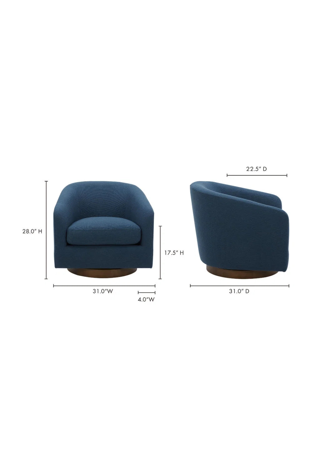 Luxury Curved Swivel Accent Chair Modern Italian Style for Villa