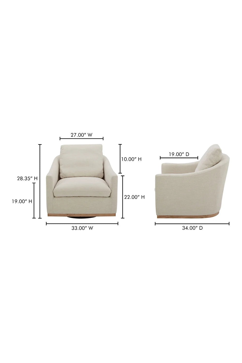 Luxury Curved Swivel Lounge Chair Modern Italian Style for Villa